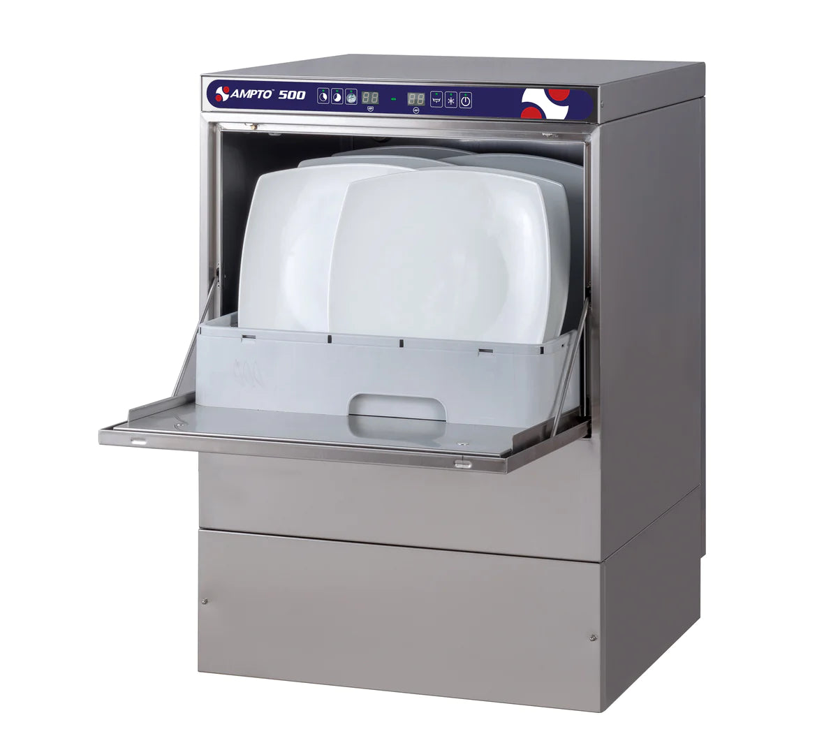 AMDTO Undercounter Dishwasher - Front Load Door Type, 23 5/8 Inch Width, 20/30/60 Racks per Hour Capacity, High Temperature Sanitizing for Restaurants, Cafes & Commercial Kitchens