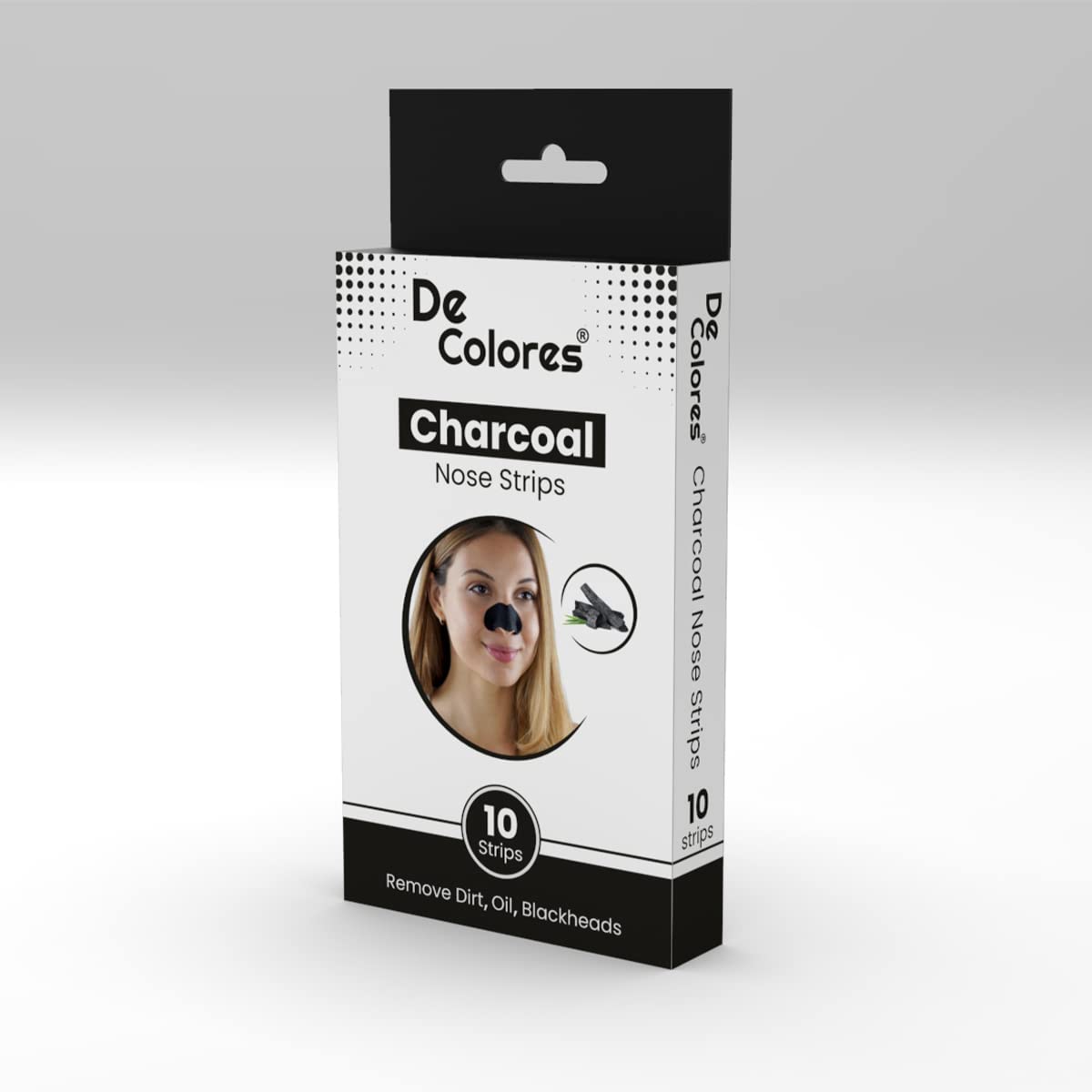 De Colores Charcoal Nose Strips (10 Pack) - Deep Cleansing Blackhead & Whitehead Remover for All Skin Types & Genders | Unclogs Pores, Reduces Oil | Perfect for Daily Skincare Routine & Spa Nights | Buy 2 Get 1 Free Eyeliner