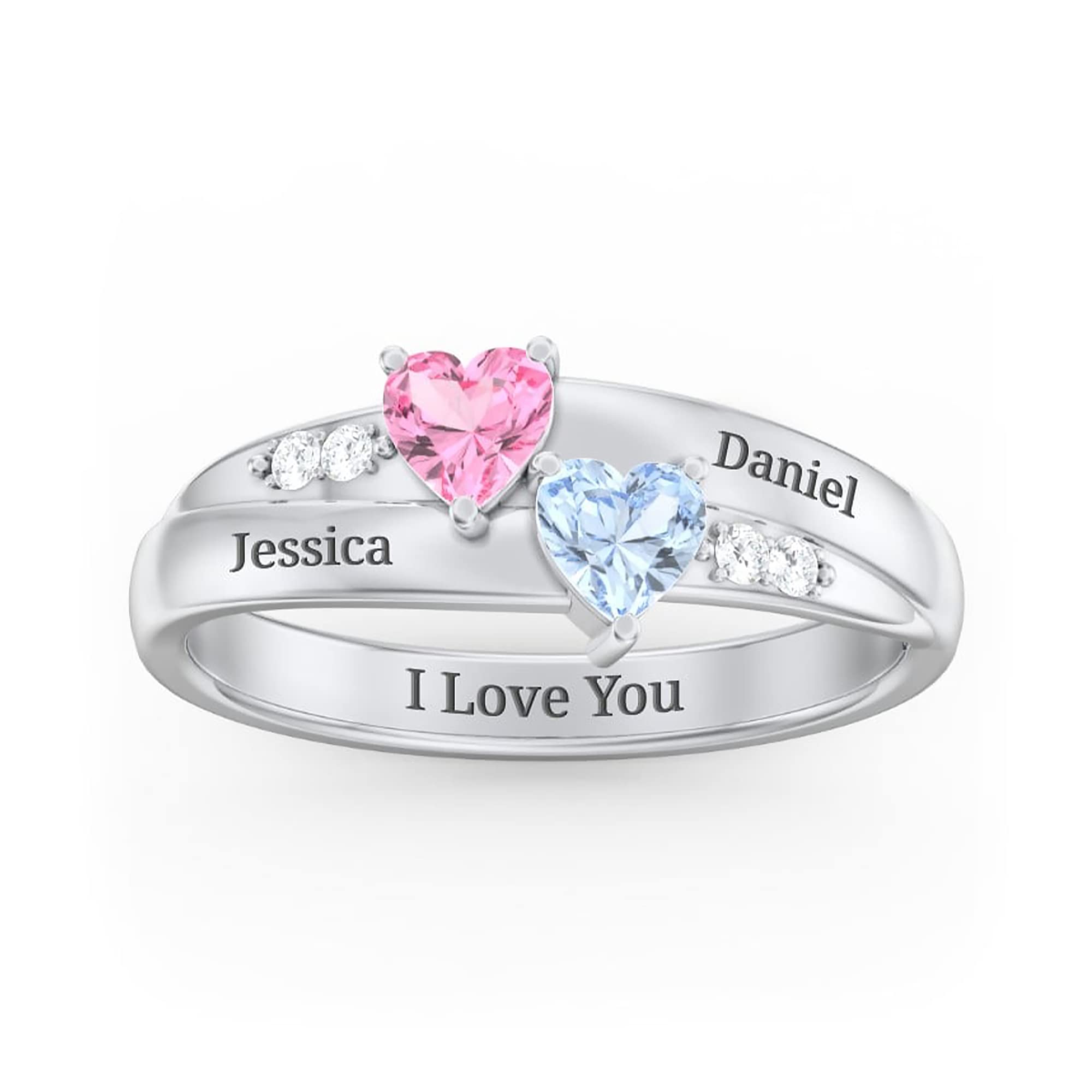 Personalized Sterling Silver Family Rings with Birthstone - Custom Engraved Name Rings for Women, Mother, Daughter & Grandma | Perfect for Mother's Day Gifts, Anniversary Presents & Family Keepsakes