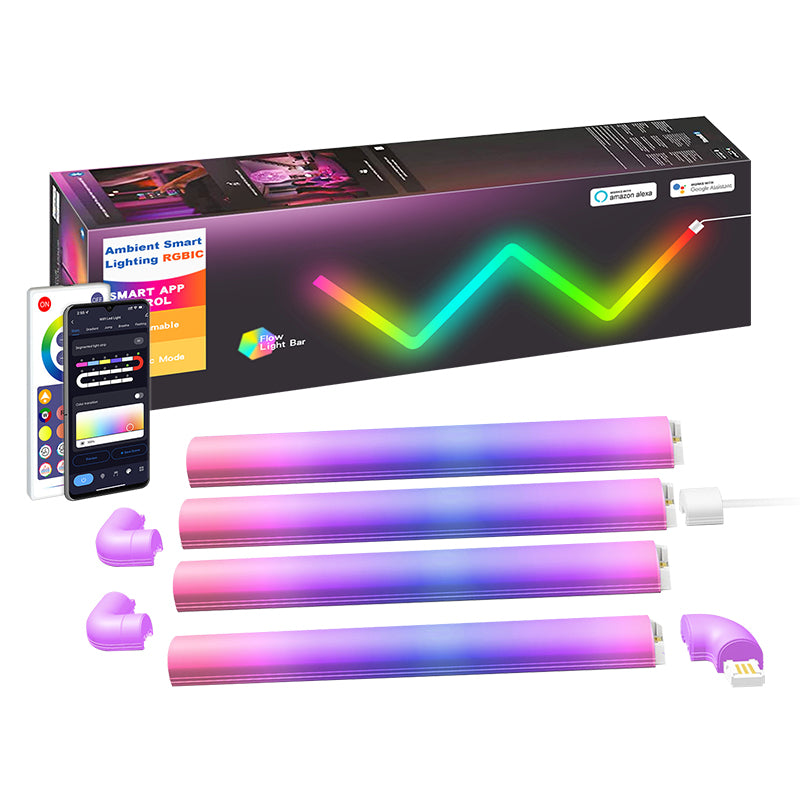 NEON RGB LED Strip Lights with Bluetooth App Control - 16.4ft Color Changing Lights for Bedroom, Gaming Room & Party Decor - Smart Home Lighting