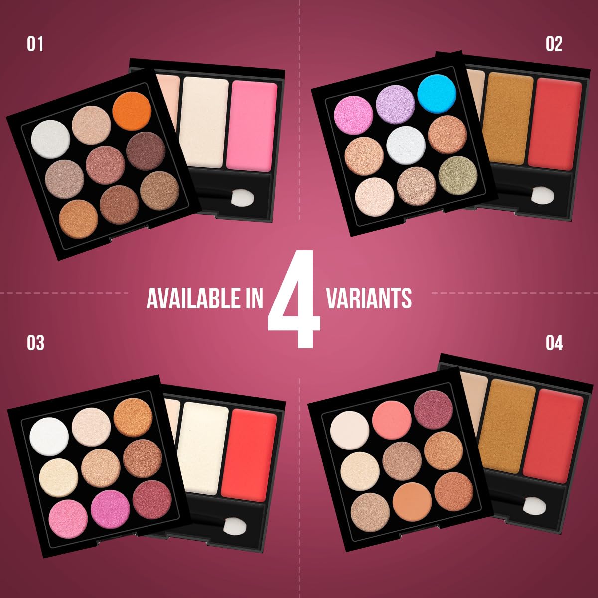 Hilary Rhoda Glow Up Face Palette - Blush, Highlighter, Powder & Eyeshadows | Highly Pigmented Makeup Palette | 4 Shades Available | 20.6g (Shade 01) | Perfect for Contouring, Highlighting & Everyday Glam Makeup Looks