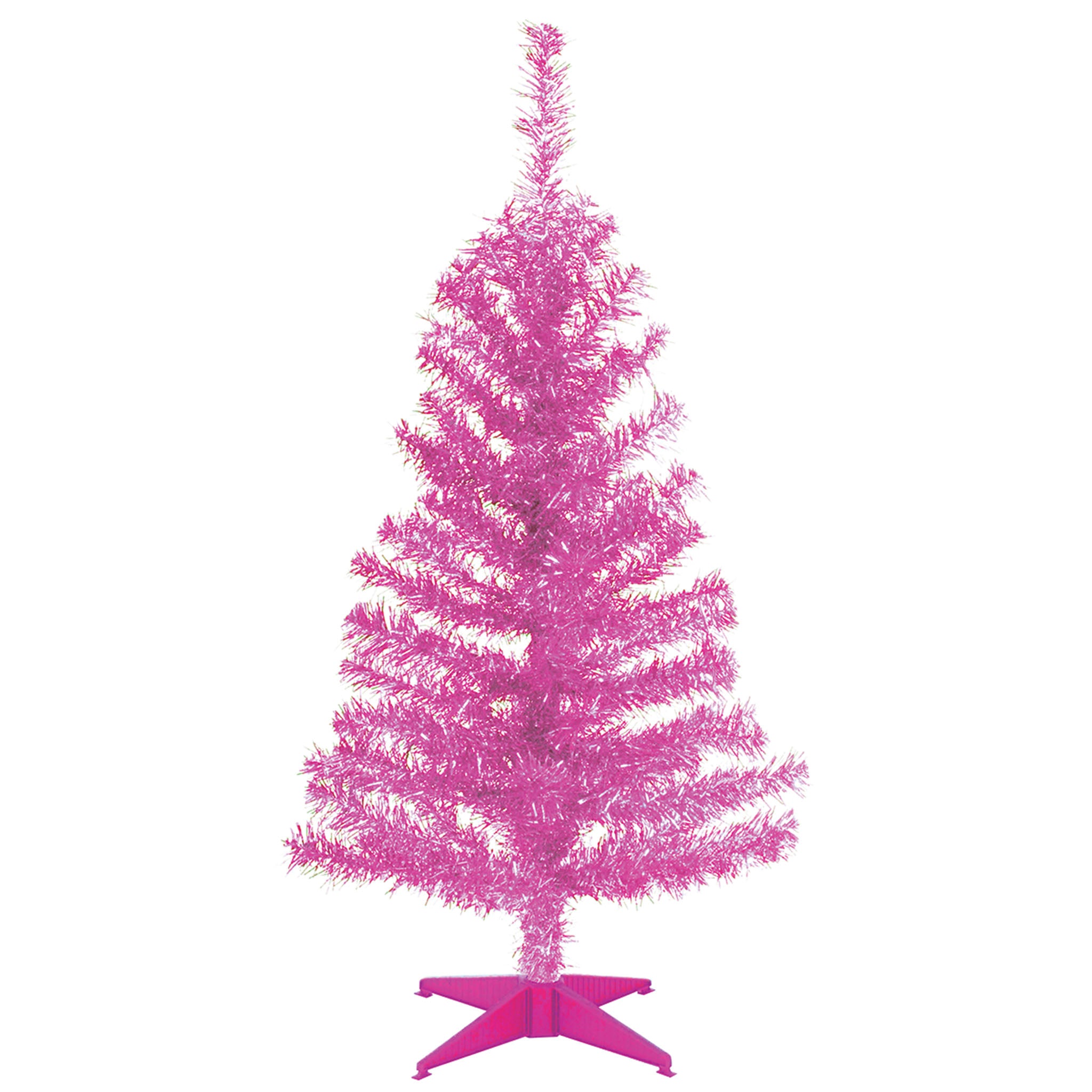 3 ft. Magenta Pink Tinsel Christmas Tree - Perfect for Holiday Home Decor, Party Centerpiece & Festive Gift Wrapping