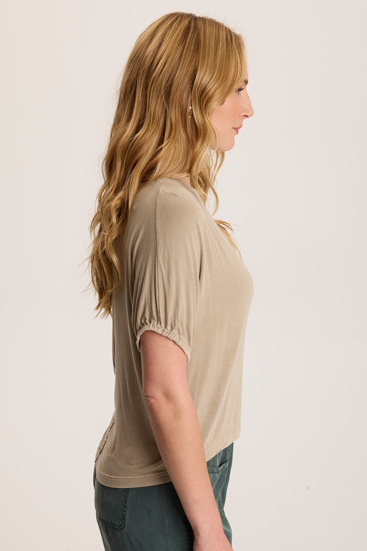 Valensi Soft Jersey Banded Sleeve Tee - Comfortable Women's Casual T-Shirt for Everyday Wear | Perfect for Layering, Outings & Relaxing at Home