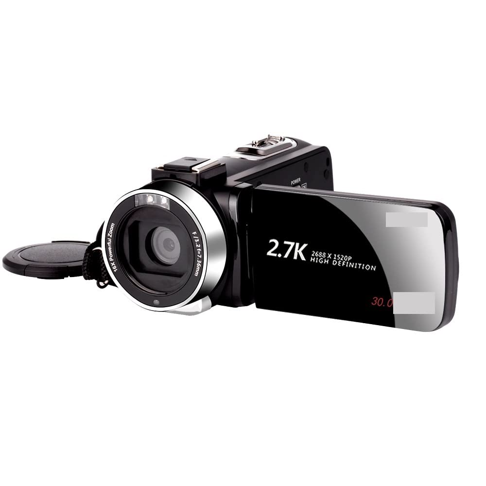 BODORME 2.7K HD Digital Camera with Rotating Touch Screen, 16X Zoom Video Recorder for Vlogging, Photography & Outdoor Adventures - Perfect for Travel, YouTube Content Creation & Family Events (No SD Card Included, Blue)