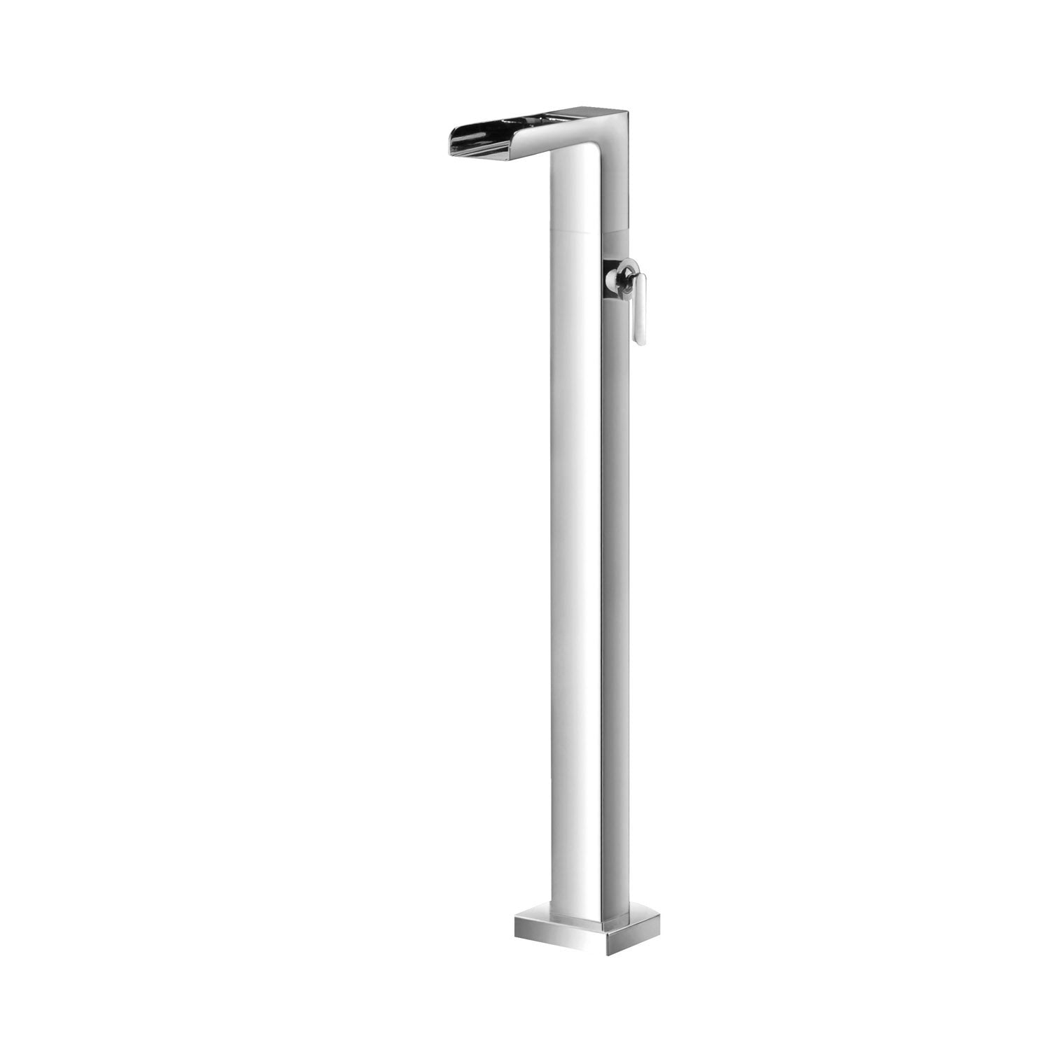 DAX Freestanding Hot Tub Filler and Waterfall Spout - Brass Body with Chrome Finish - 3 15/16 x 37 5/8 x 9 1/16 Inches (DAX 8185A) - Perfect for Outdoor Spas, Jacuzzis, and Luxury Poolside Installations