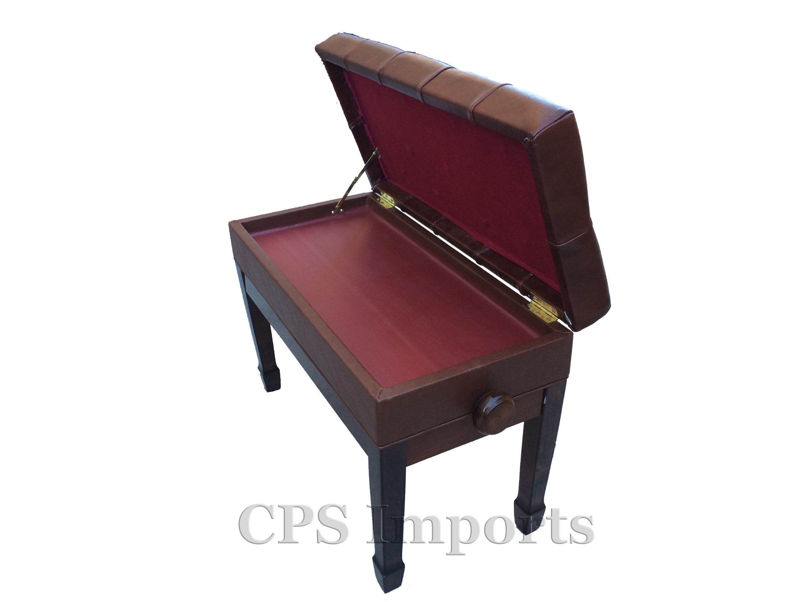 Premium Genuine Leather Adjustable Piano Bench Stool - Walnut Finish with Music Storage - Perfect for Home Studios, Music Classrooms & Concert Halls