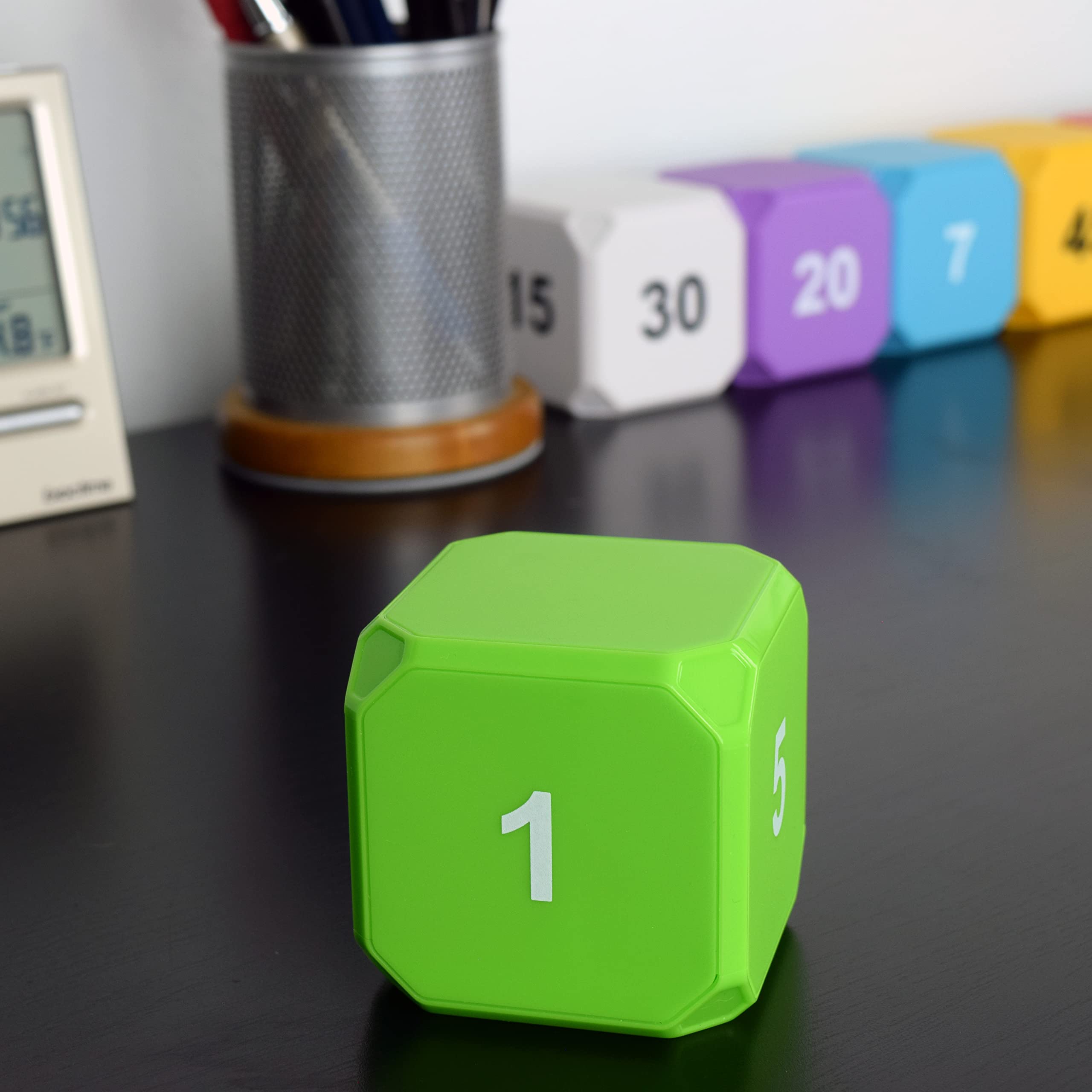 TimeCube Plus Preset Timer with Silent LED Alarm - 1,5,10,15 Minute Countdown Clock for Classroom, Office, Kitchen & Homeschool | Green Digital Timer for Kids & Adults | Perfect for Cooking, Studying & Productivity Tasks