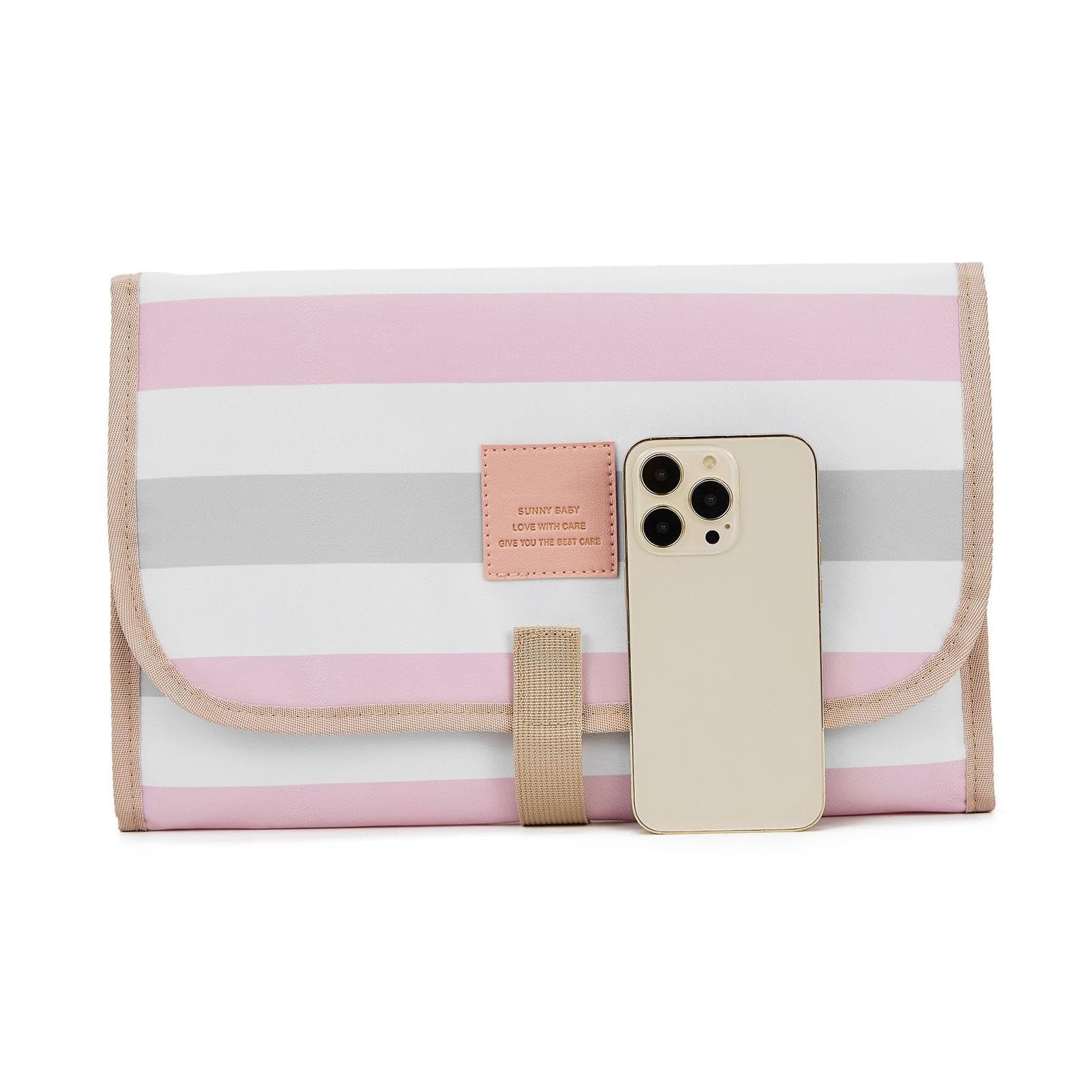 Portable Baby Changing Pad - Foldable, Washable & Waterproof Travel Changing Mat for Infants - Lightweight & Comfortable for Parents - Classic Stripes Design - Perfect for Diaper Changes at Home, On-the-Go & Travel