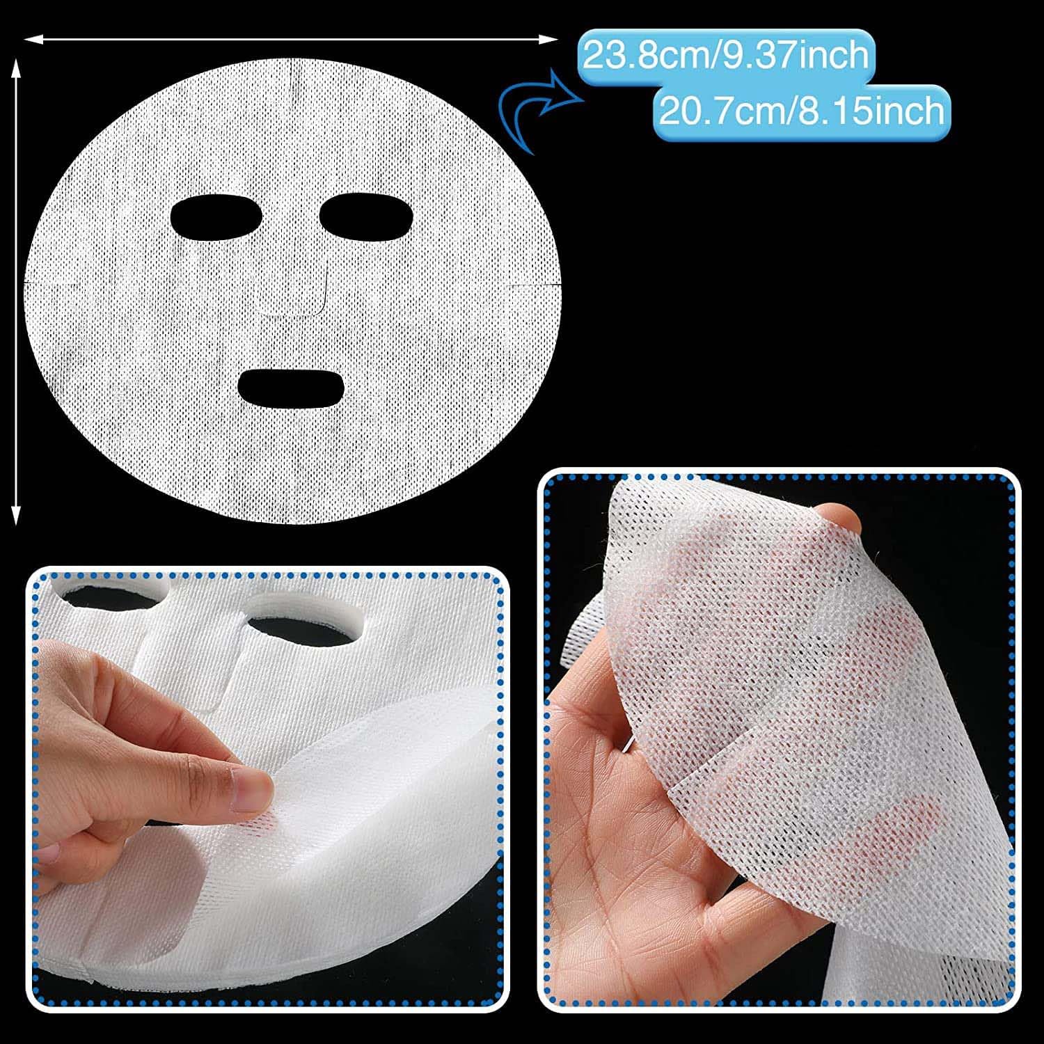 30-Piece Natural Cotton Facial Mask Sheets with Eye Masks - Hydrating & Brightening DIY Spa Skin Care for Women & Girls | Perfect for At-Home Relaxation & Self-Care Routine