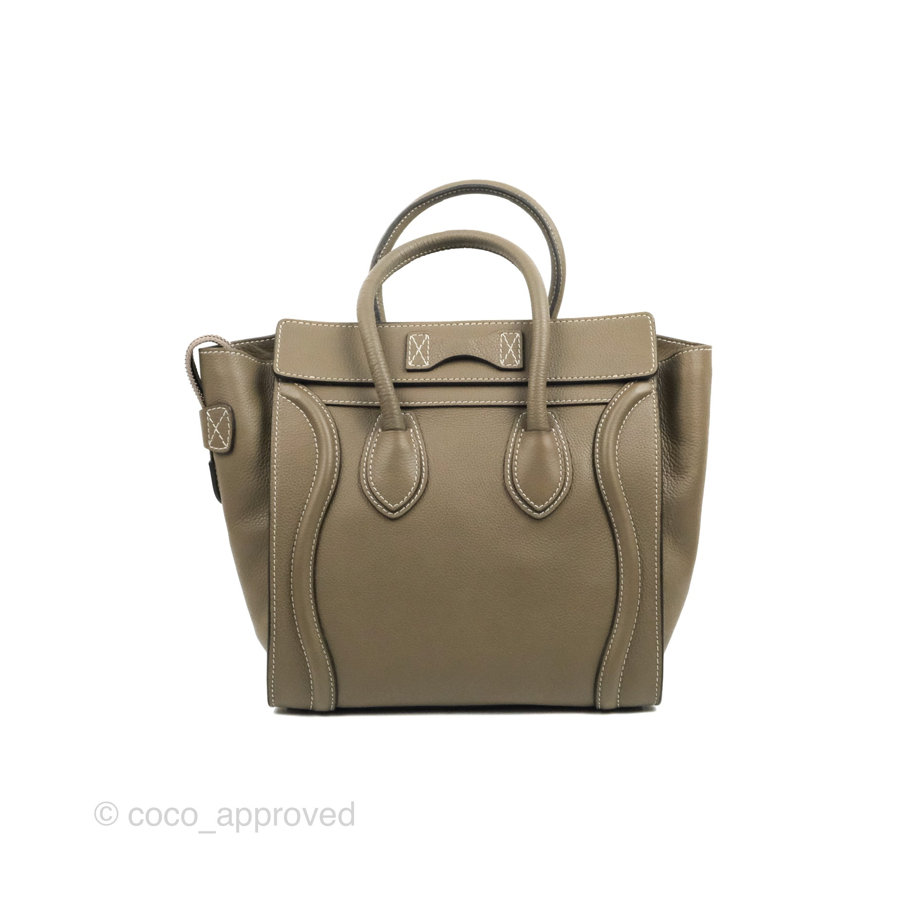 Celine Micro Luggage Handbag in Souris Grained Calfskin Leather - Stylish Crossbody Bag for Women, Perfect for Work, Travel & Everyday Use