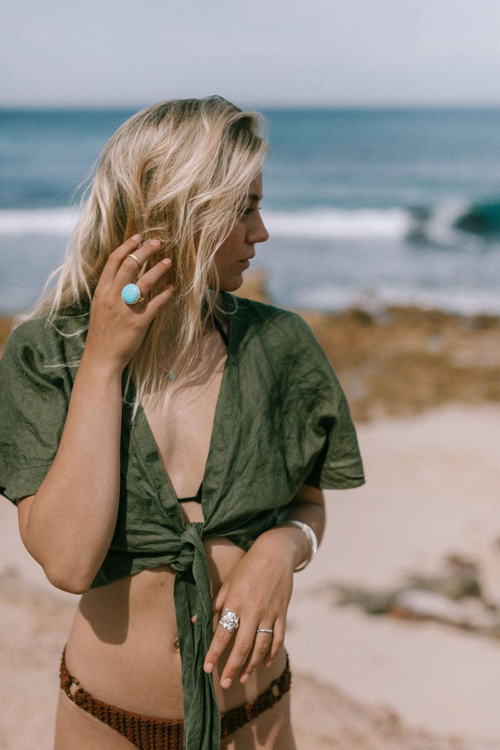 Turquoise Adjustable Ring for Women - Large Size, Handmade Boho Jewelry for Everyday Wear, Gift Giving & Special Occasions