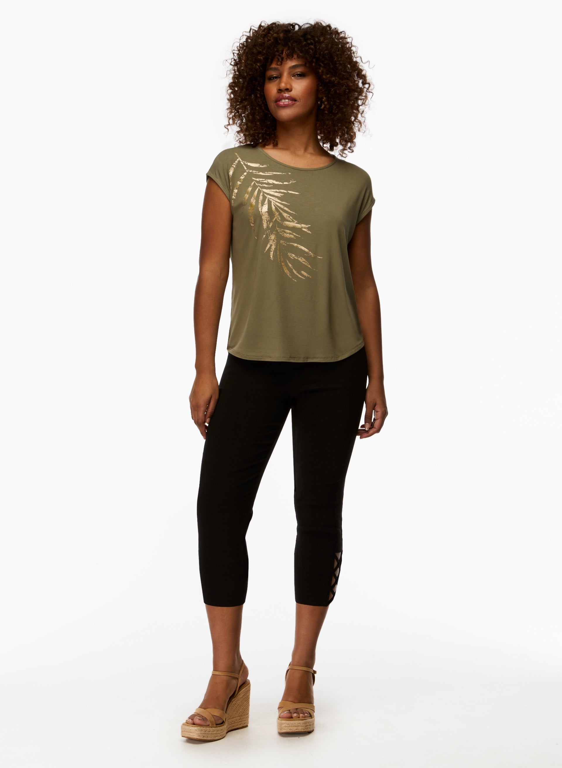 Stylish Cross Detail Capris for Women - High Waist Yoga Pants with Breathable Fabric - Perfect for Yoga, Workout & Casual Wear