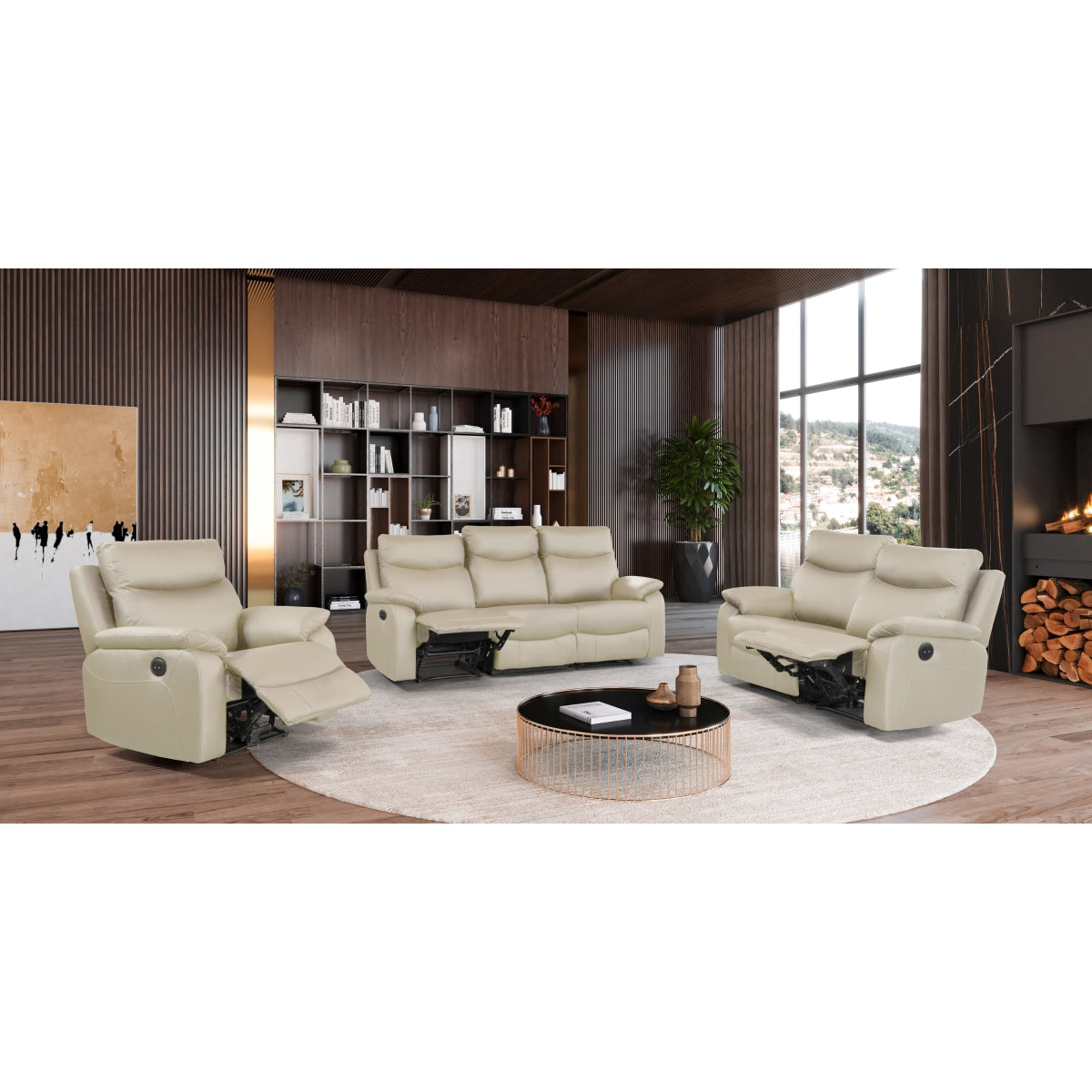 CozyLuxe Power Recliner Chair - Electric Massage Recliner with Heat & USB Charging - Perfect for Living Room, Home Theater & Office Relaxation
