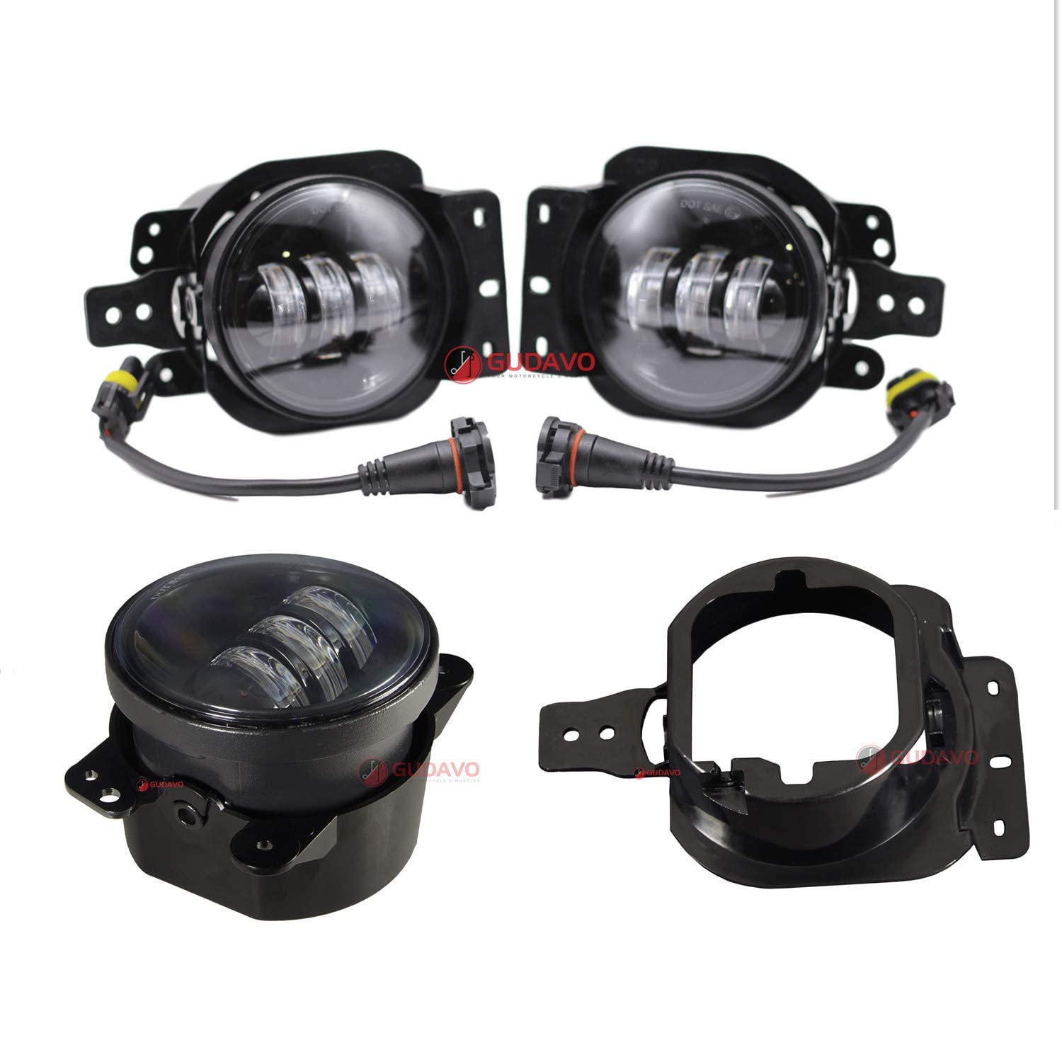 4 Inch LED Fog Lights for Jeep Wrangler JL/JLU (2018-2023) - Compatible with Sport, Rubicon & Sahara Models - Waterproof Round Fog Lamps with Mounting Brackets - Perfect for Off-Roading, Night Driving & Extreme Weather Conditions