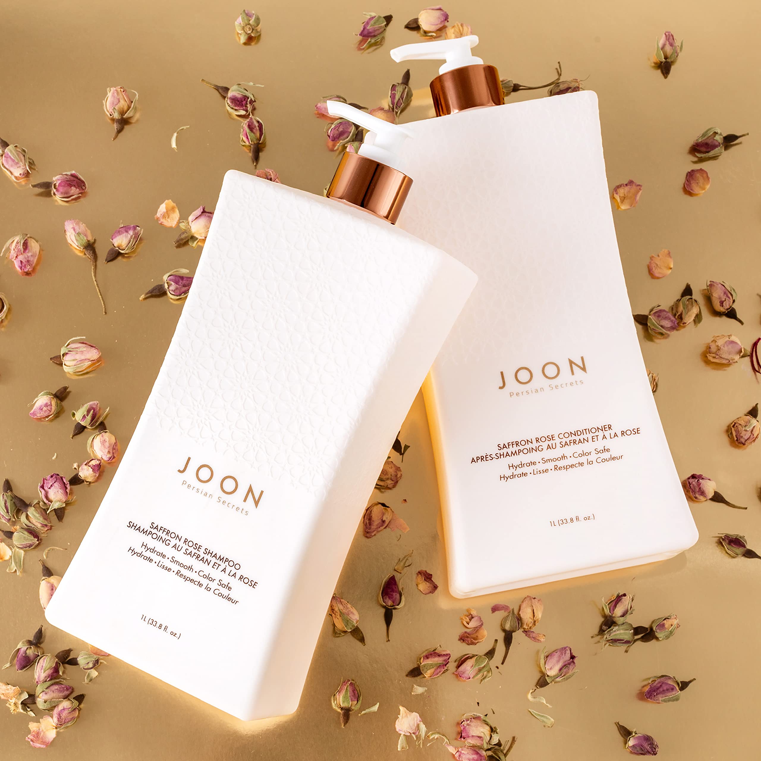 Joon Saffron Rose & Pomegranate Pistachio Oil Hair Conditioner - 33.8 Fl Oz for Dry, Damaged Hair - Hydrating & Nourishing Treatment for Shine & Softness - Perfect for Daily Use & Salon-Quality Results