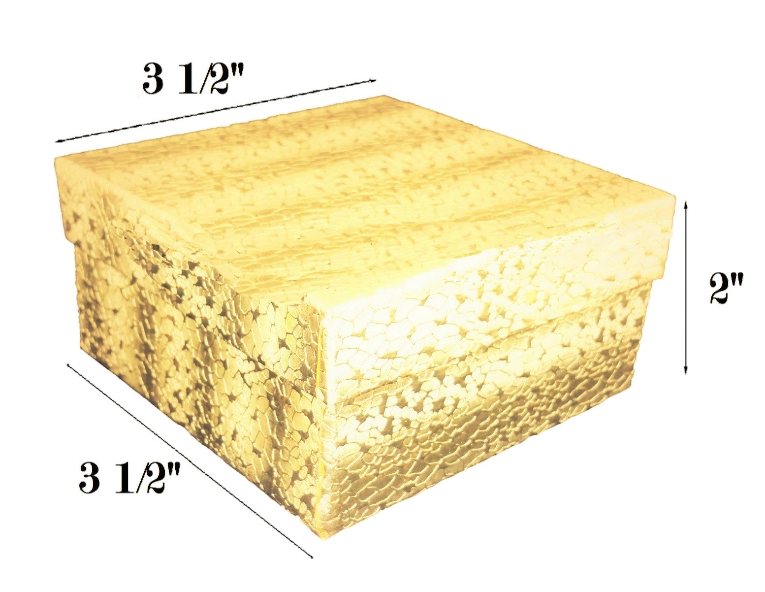 8-Pack Gold Textured Jewelry Boxes 3.75x3.75x2in for Gift Packaging