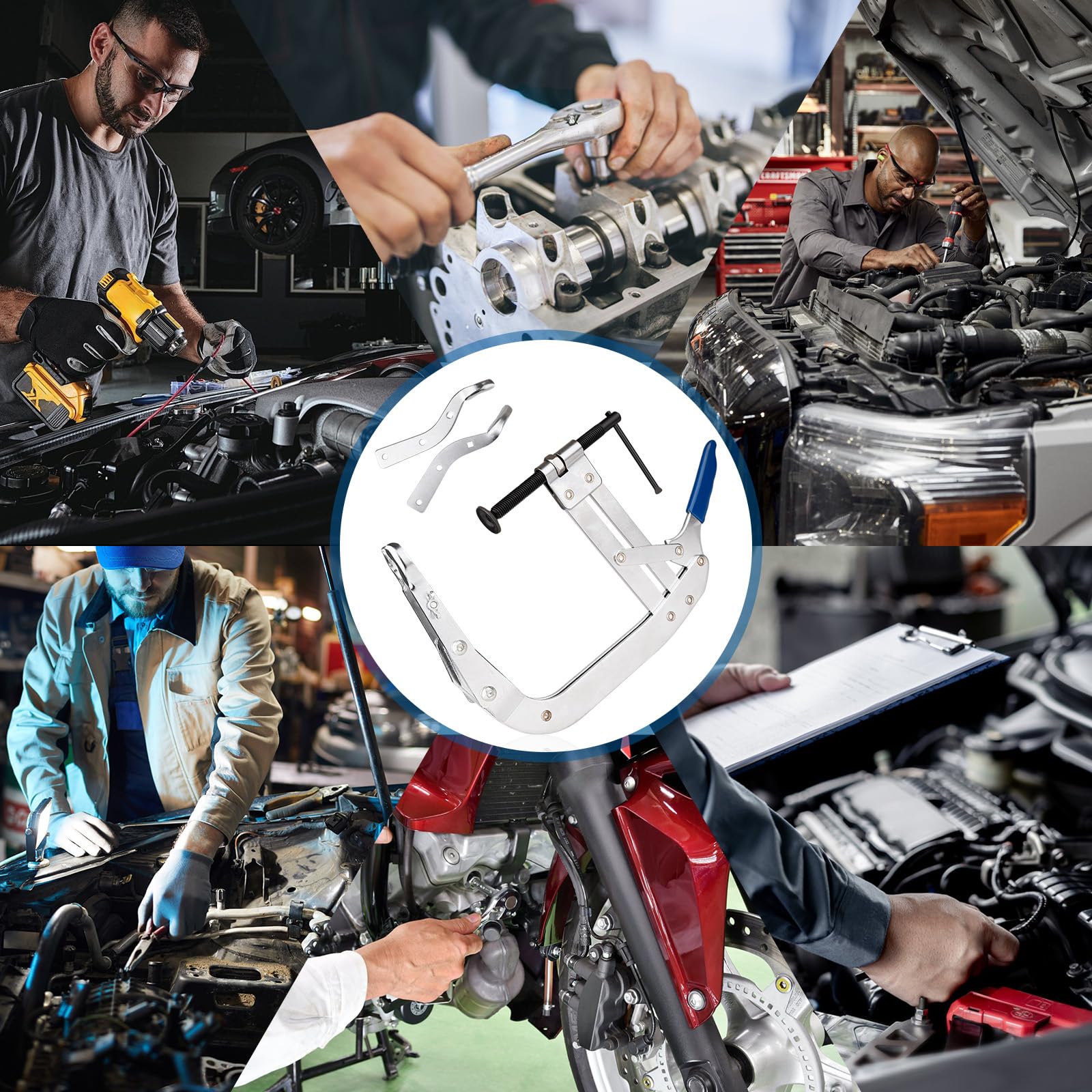 8 Inch Valve Spring Compressor Tool - Multi-Function Spring Puller & Remover for Car Engines - Universal Automotive Valve Spring Compressor for Most Vehicles - Perfect for DIY Car Repair & Engine Maintenance