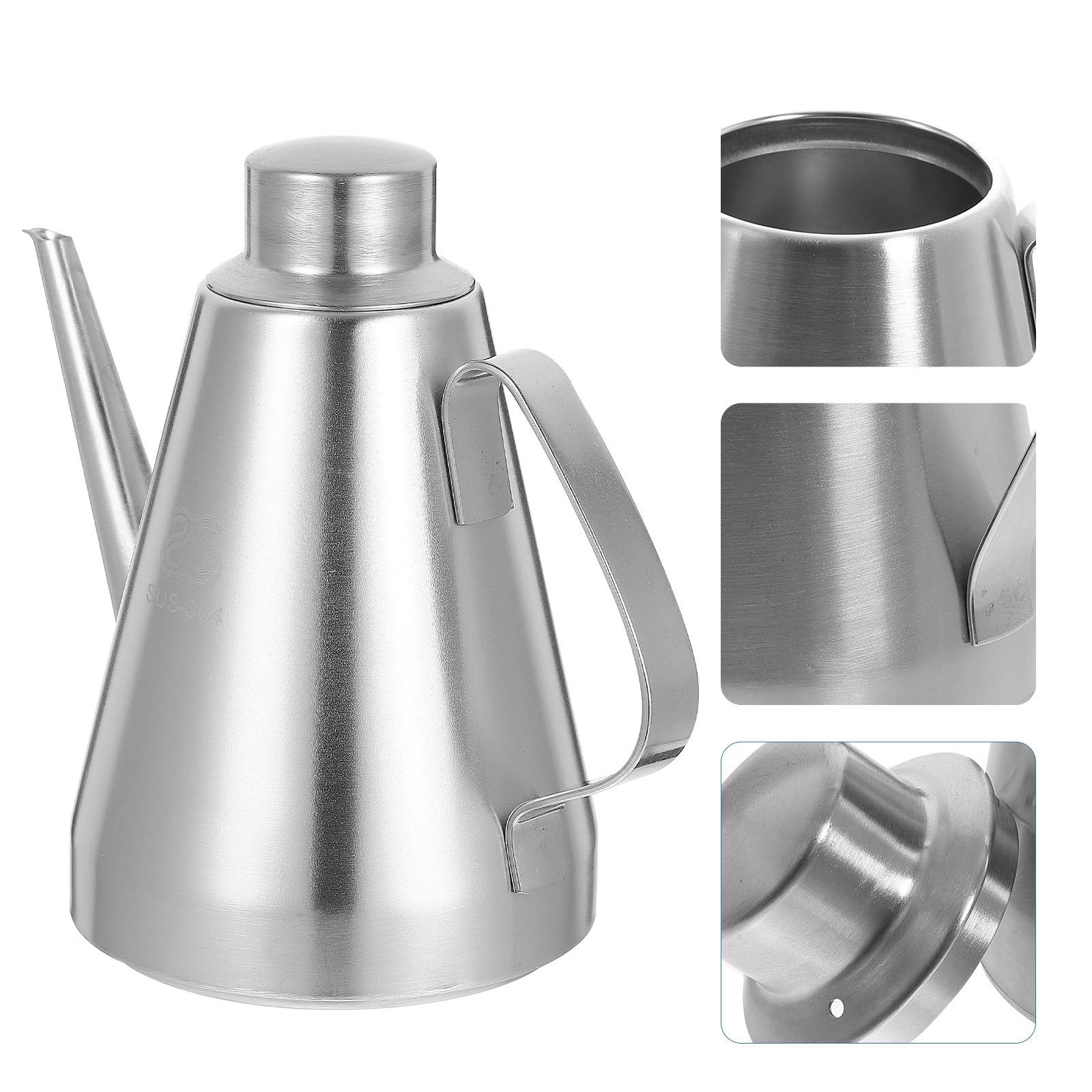 Premium Stainless Steel Oil Dispenser Bottle - 1400ML Leakproof Kitchen Cruet for Olive Oil, Vinegar & Cooking Oils (18cm Height) - Perfect for Home Cooking, Restaurants & Salad Dressing