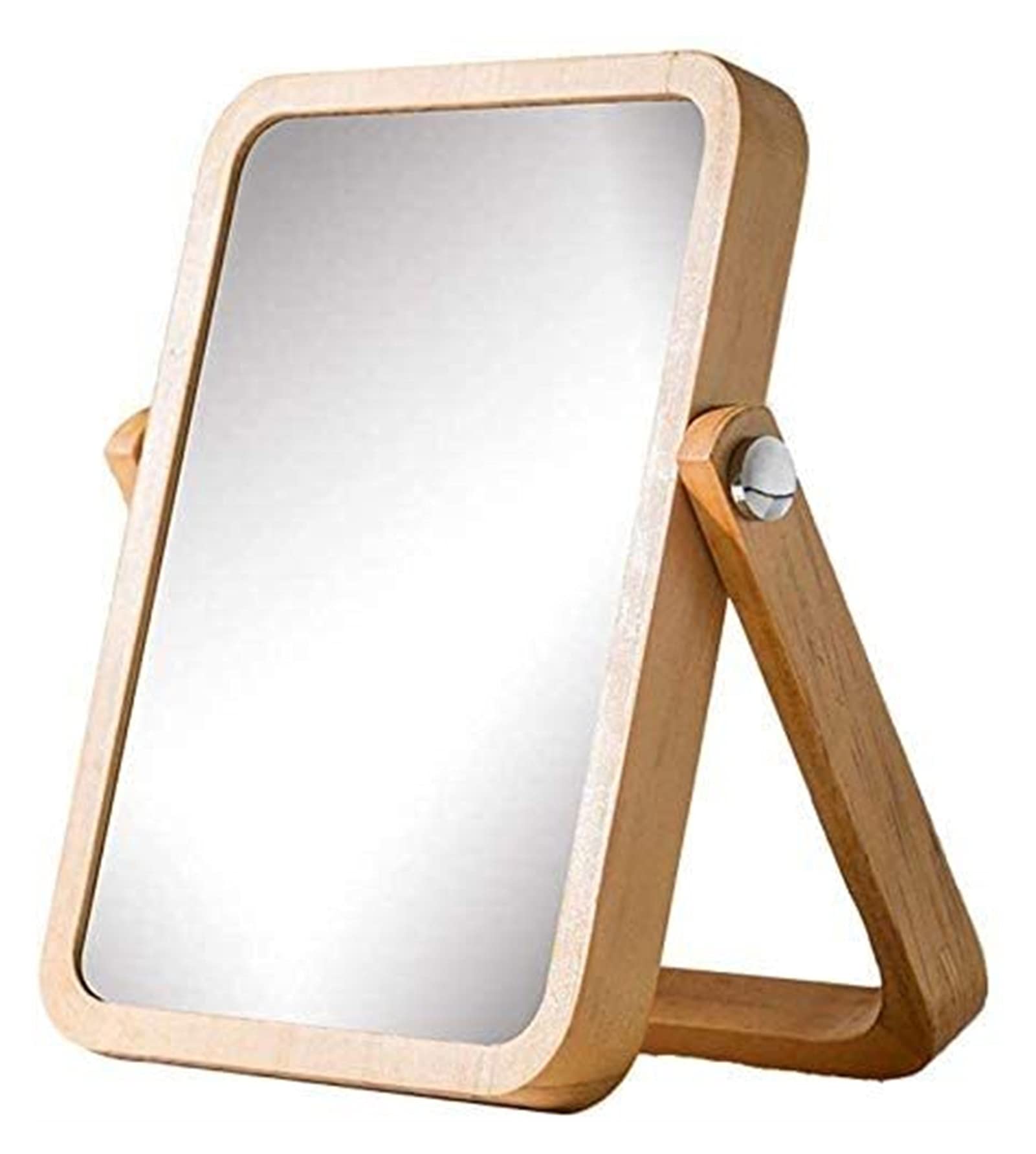 Premium Vanity Mirror with LED Lights - Large Solid Wood Desktop Makeup Mirror, HD Beauty Mirror for Dressing Table, Portable & Stylish - Perfect for Home, Salon, and Travel Makeup Application