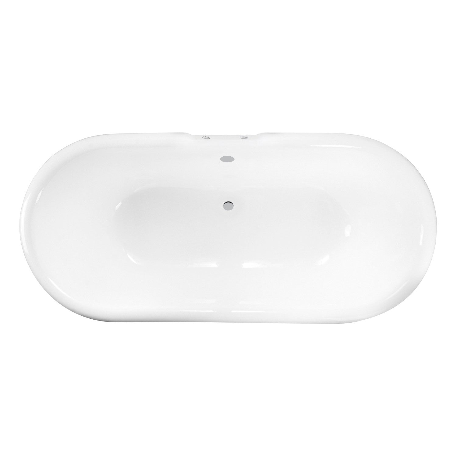 Aqua Eden 60 Inch White Cast Iron Clawfoot Bathtub - Double Ended Oval Design with Polished Chrome Faucet Drillings | Vintage Bathroom Centerpiece for Luxury Spa Experience