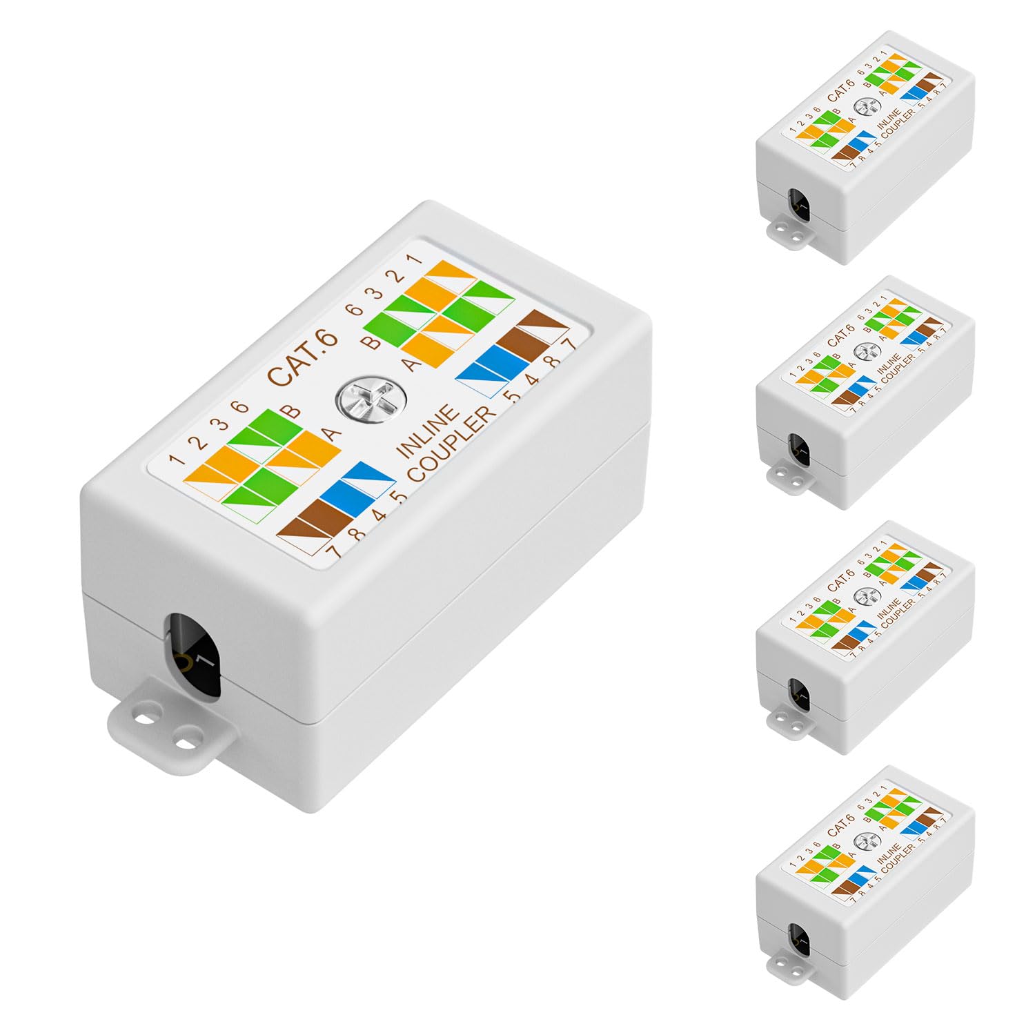 Iwillink 5-Pack Cat6 Ethernet Junction Box, Punch Down Type Network Junction Box - Ideal for Home Office, Server Rooms & Network Installations
