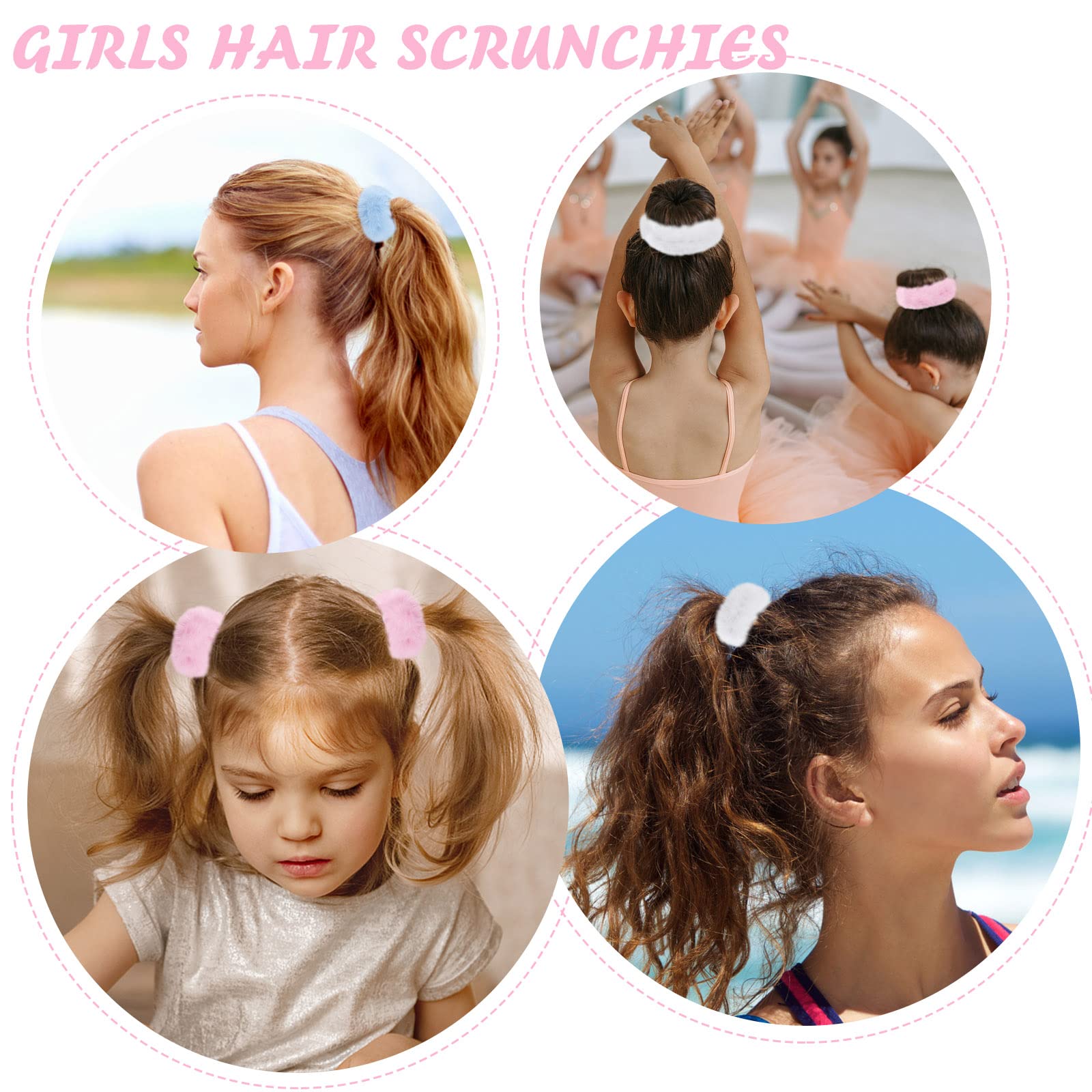 Bekecidi 6 PCS Soft Plush Faux Rabbit Fur Hair Scrunchies - Fluffy Elastic Hair Ties & Ponytail Holders for Women and Girls | Perfect for Daily Wear, Workouts, and Fashion Accessories