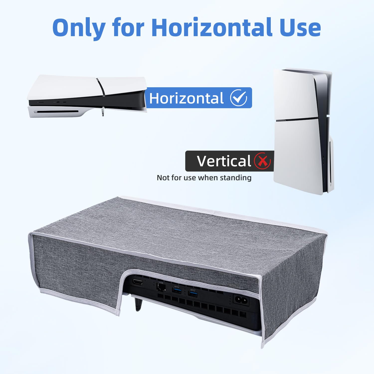 McBazel Dust Cover for PS5 Slim Console - Protective Case for PlayStation 5 Slim (Not Compatible with PS5/PS5 Pro) | Keep Your Gaming Console Clean & Safe from Dust, Scratches & Spills - Perfect for Home Entertainment Setup & Gaming Room Organization