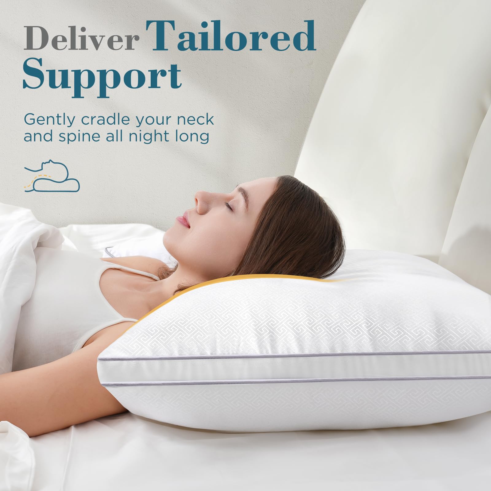 Viewstar King Size Pillows Set of 2 - Premium Hotel Quality Cooling Gusseted Pillows for Side, Back & Stomach Sleepers - Breathable & Supportive Bed Pillows for Ultimate Comfort - Perfect for Home, Hotel & Guest Room Use
