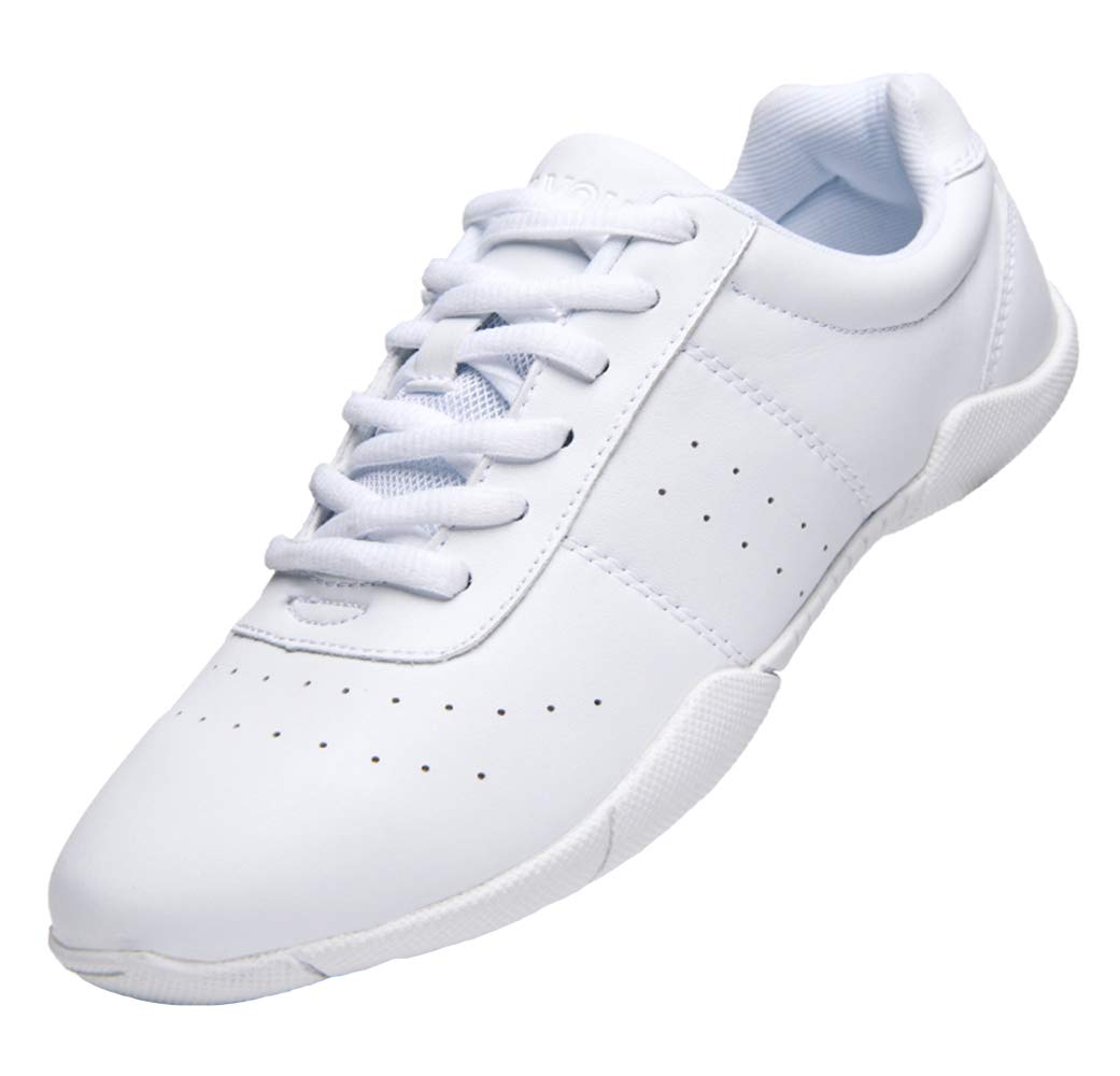 Lnafan Women's Athletic Dance Shoes - Breathable Lace-Up Gym Sneakers for Cheerleading, Aerobics & Training - White (Ideal for Dance Practice, Workouts & Fitness Classes)