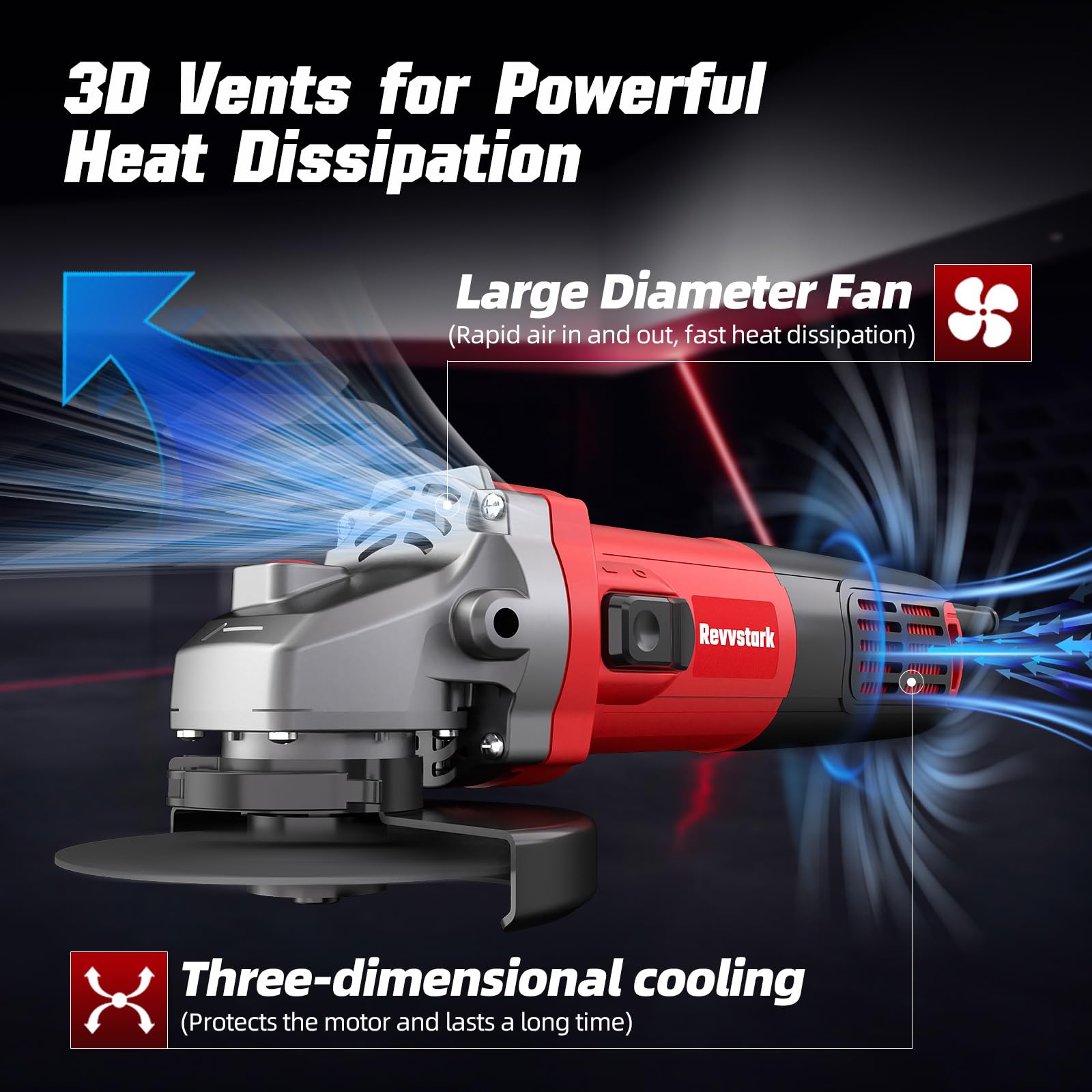 7.5-Amp 4-1/2 Inch Angle Grinder - 12000 RPM Electric Power Tool with Cutting Wheel, Grinding Wheel & Flap Disc - Perfect for Metal Cutting, Grinding, Polishing & DIY Projects