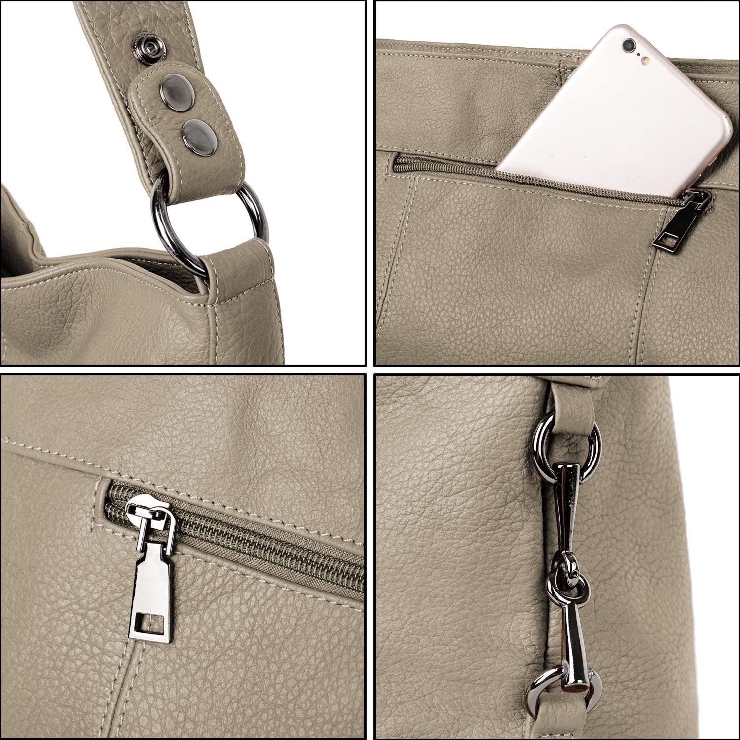 YALUXE Genuine Leather Shoulder Bag for Women - Stylish Hobo Purse & Crossbody Handbag with Adjustable Strap | Perfect for Work, Travel & Everyday Use