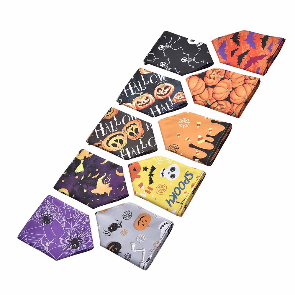 10 Pack Halloween Dog Bandanas - Washable Pet Scarves 32x21x21 for Small to Medium Dogs - Perfect for Halloween Costumes, Parties & Photo Shoots