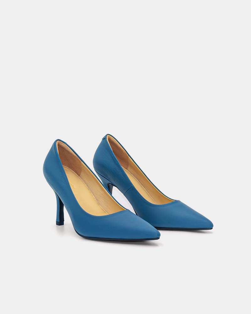 Blue K Leather Classic Pumps for Women - Comfortable High Heel Dress Shoes for Office, Party & Wedding | Elegant Pointed Toe Ladies Formal Shoes