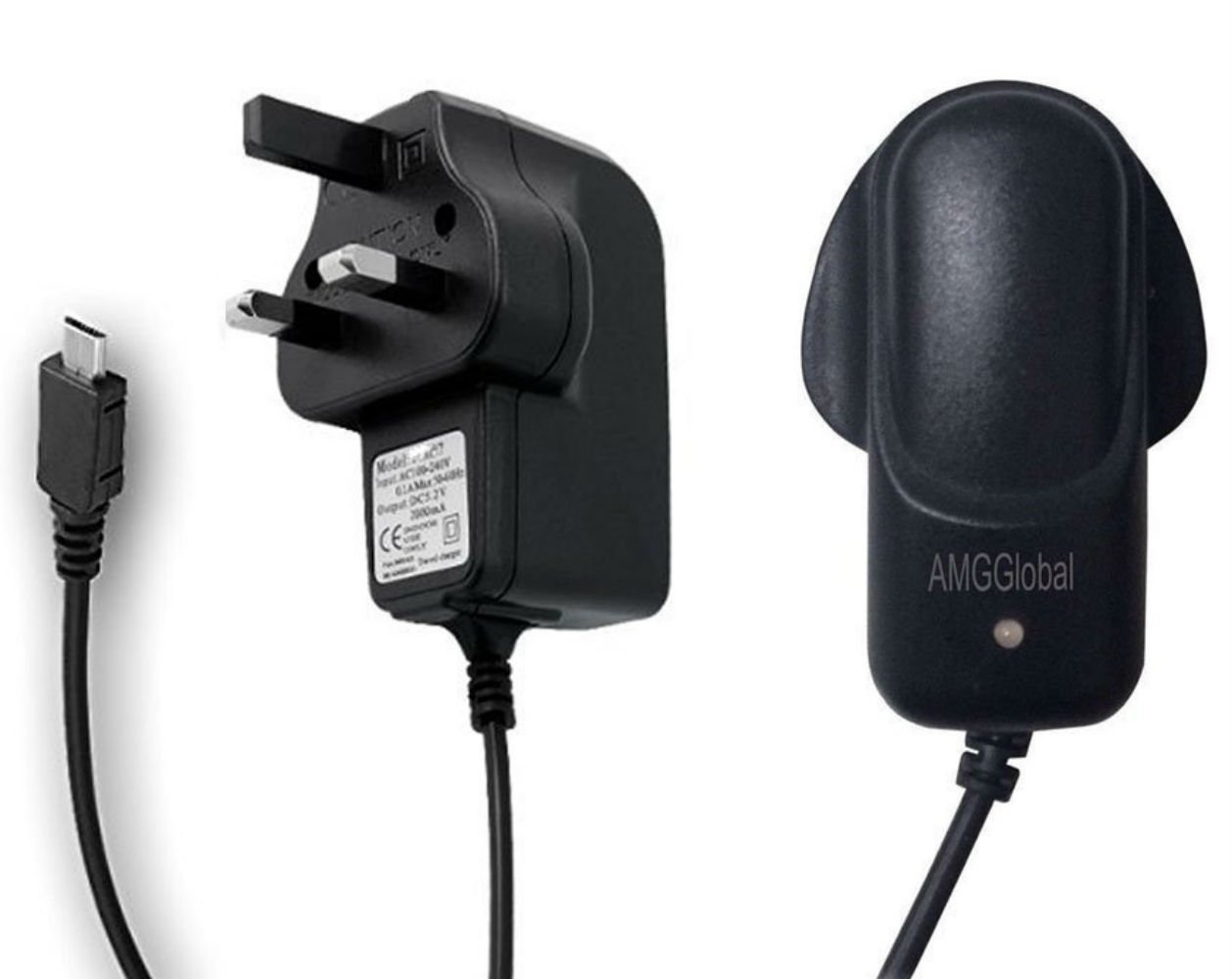 2000mAh CE Certified Universal Micro USB Wall Charger for BlackBerry, HTC, LG, Nokia, Samsung Galaxy, Sony Ericsson, Moto G & Google Nexus - Compatible with Android/Windows Smartphones - Fast Charging External Battery for Home, Office & Travel Use