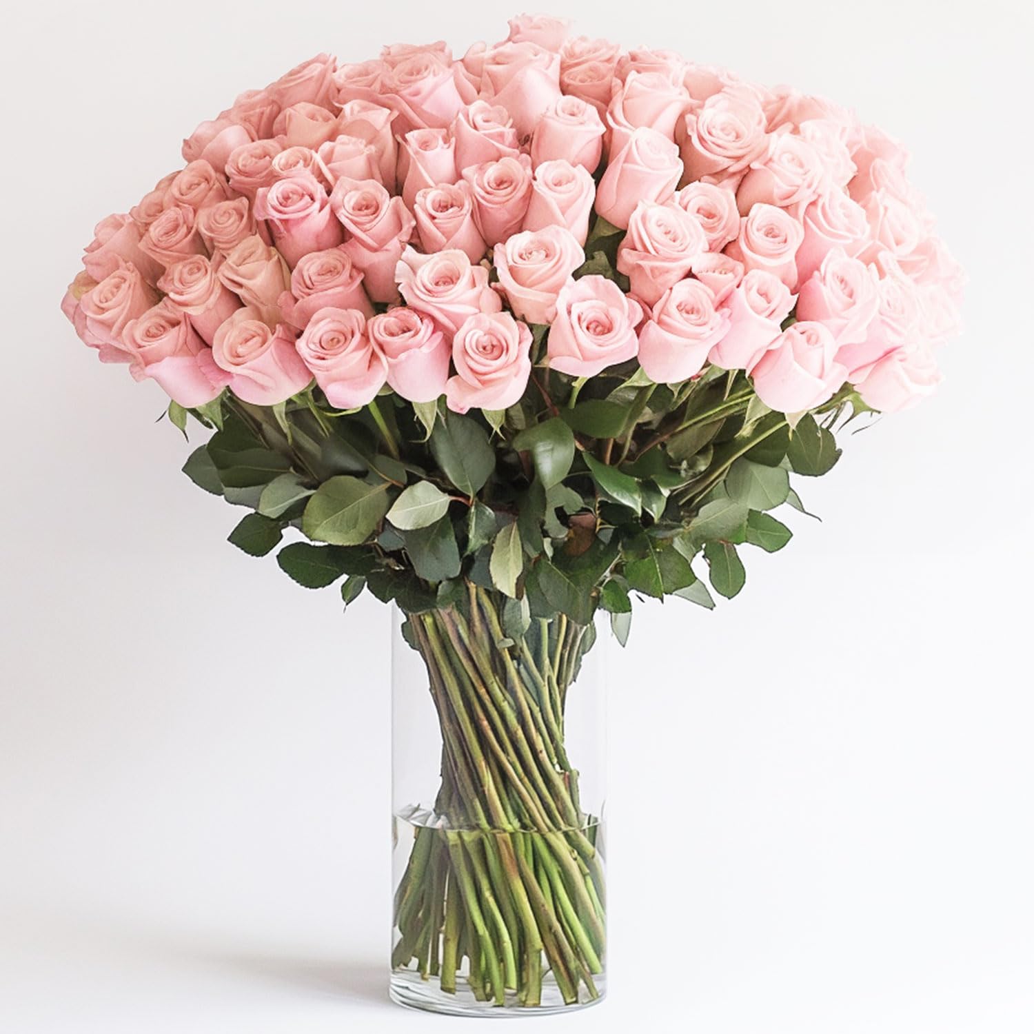 GlobalRose Fresh Cut Pink Roses - 200 Stems (8 Bundles of 25) Premium Fresh Flowers Bouquet for Birthday, Anniversary, Wedding & Home Decor | Long-Lasting Floral Gift with Fast Delivery | Perfect for Centerpieces, Romantic Gifts & Event Decorations