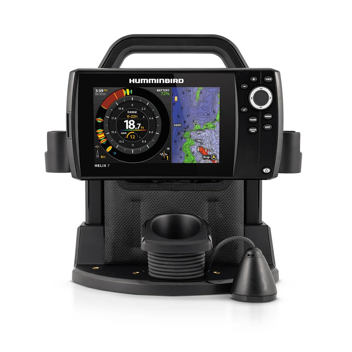 Humminbird 411760-1 ICE Helix 7 CHIRP GPS G4 All-Season Fish Finder - Ice Fishing & Open Water Fishing Electronics with GPS Navigation