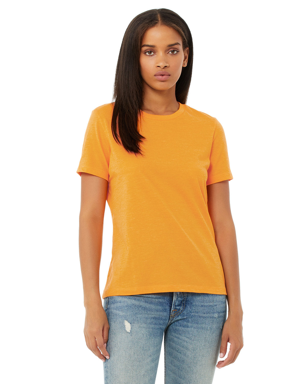 Bella + Canvas 6400CVC Women's Relaxed Fit Heather Short Sleeve T-Shirt - Soft CVC Blend for Casual Wear, Gym & Everyday Comfort