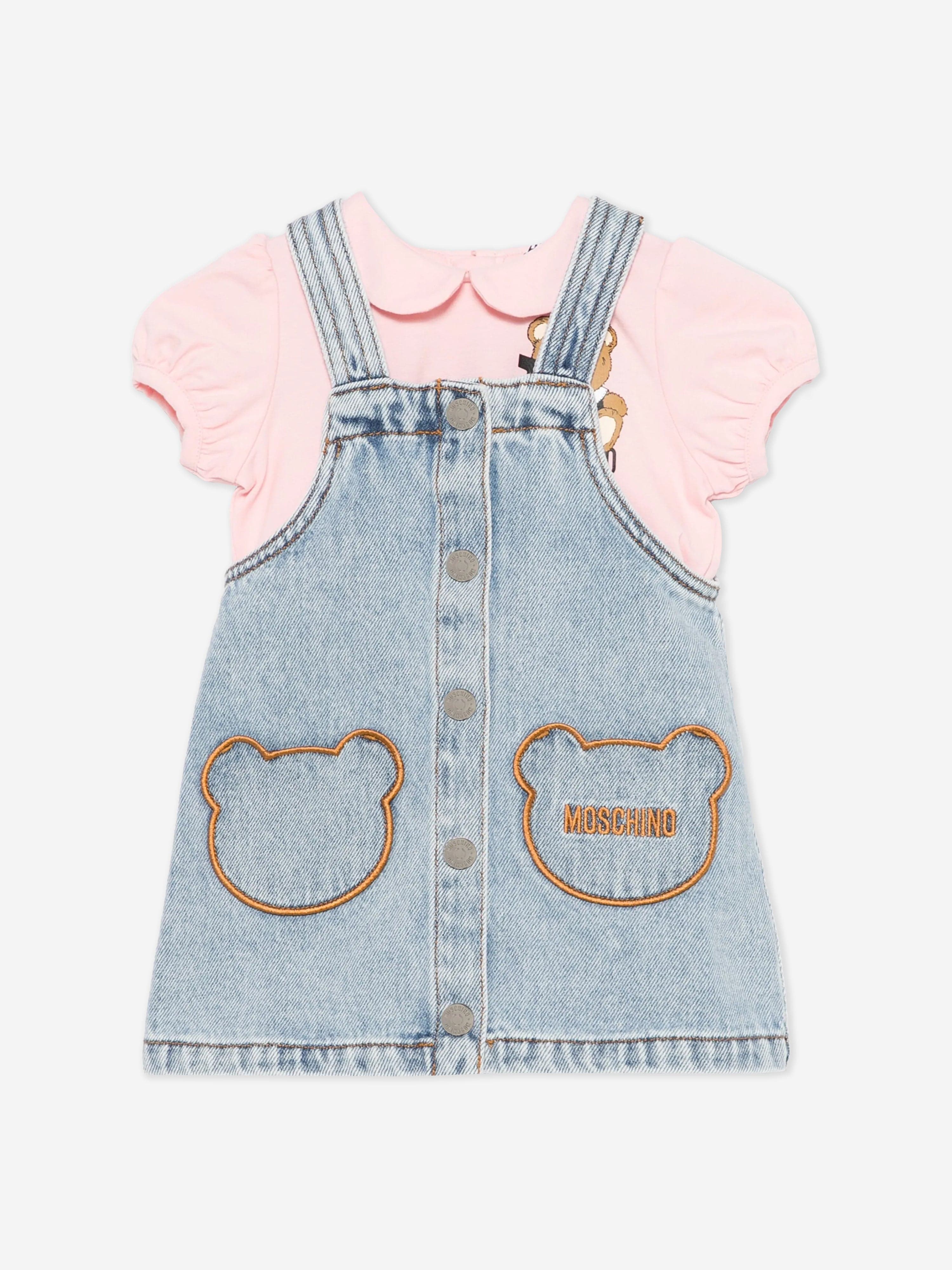 Pink Teddy Bear Dress Set for Baby Girls - Soft & Cute Outfit for Parties, Photos & Special Occasions