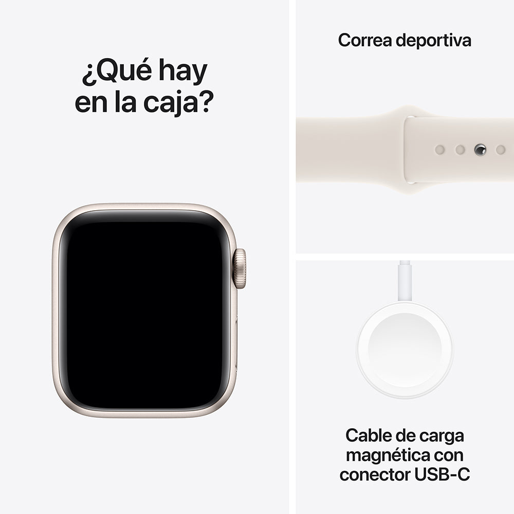 Apple Watch SE GPS 40mm - Starlight Aluminum Case with Starlight Sport Band (M/L) - Perfect for Fitness Tracking, Workouts & Everyday Wear