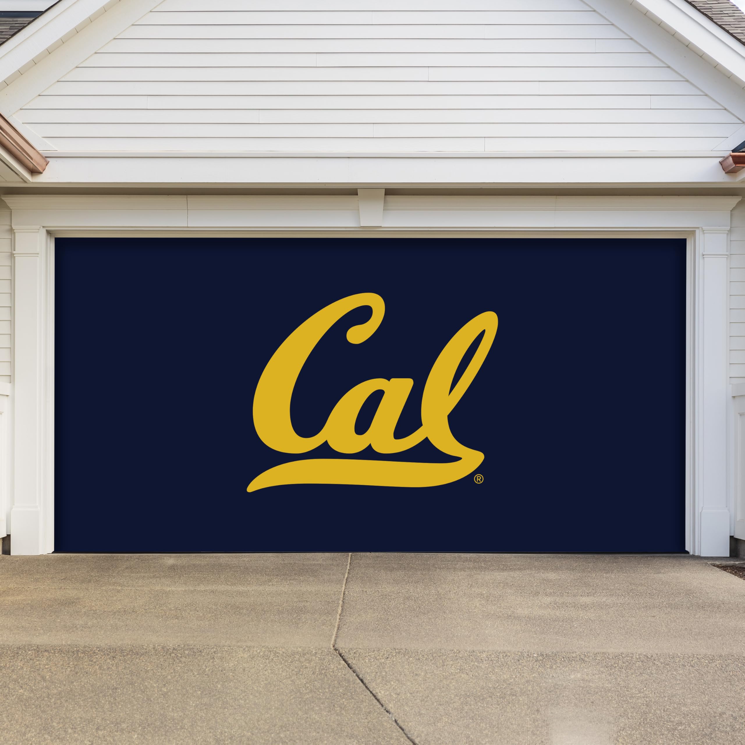 California Bears 7' x 16' Garage Door Banner - Navy Blue & Gold Team Spirit Mural for Home, Tailgating & Game Day Decor