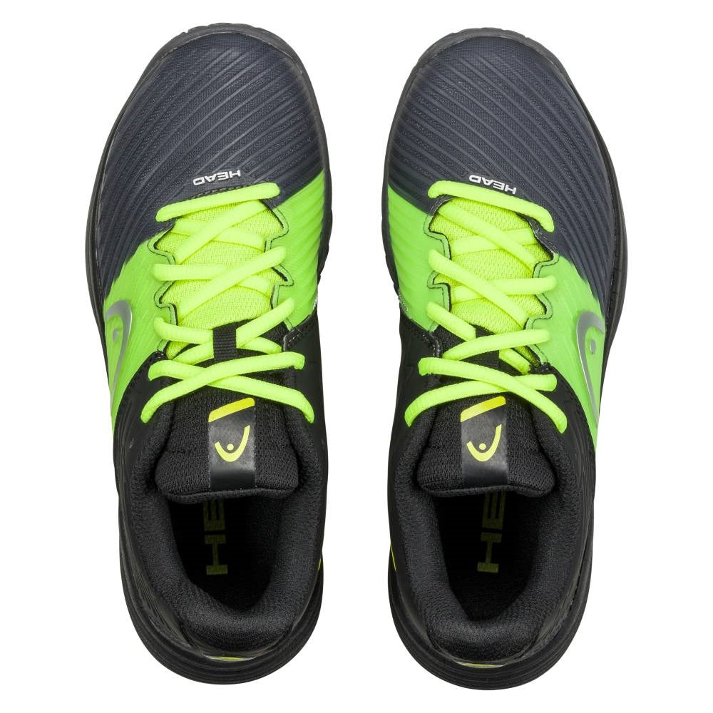 Head Revolt Pro 4.0 Junior Tennis Shoes for Boys & Girls - Lightweight & Durable Court Sneakers with Cushioned Support - Perfect for Training, Matches & Casual Wear (Black/Yellow)