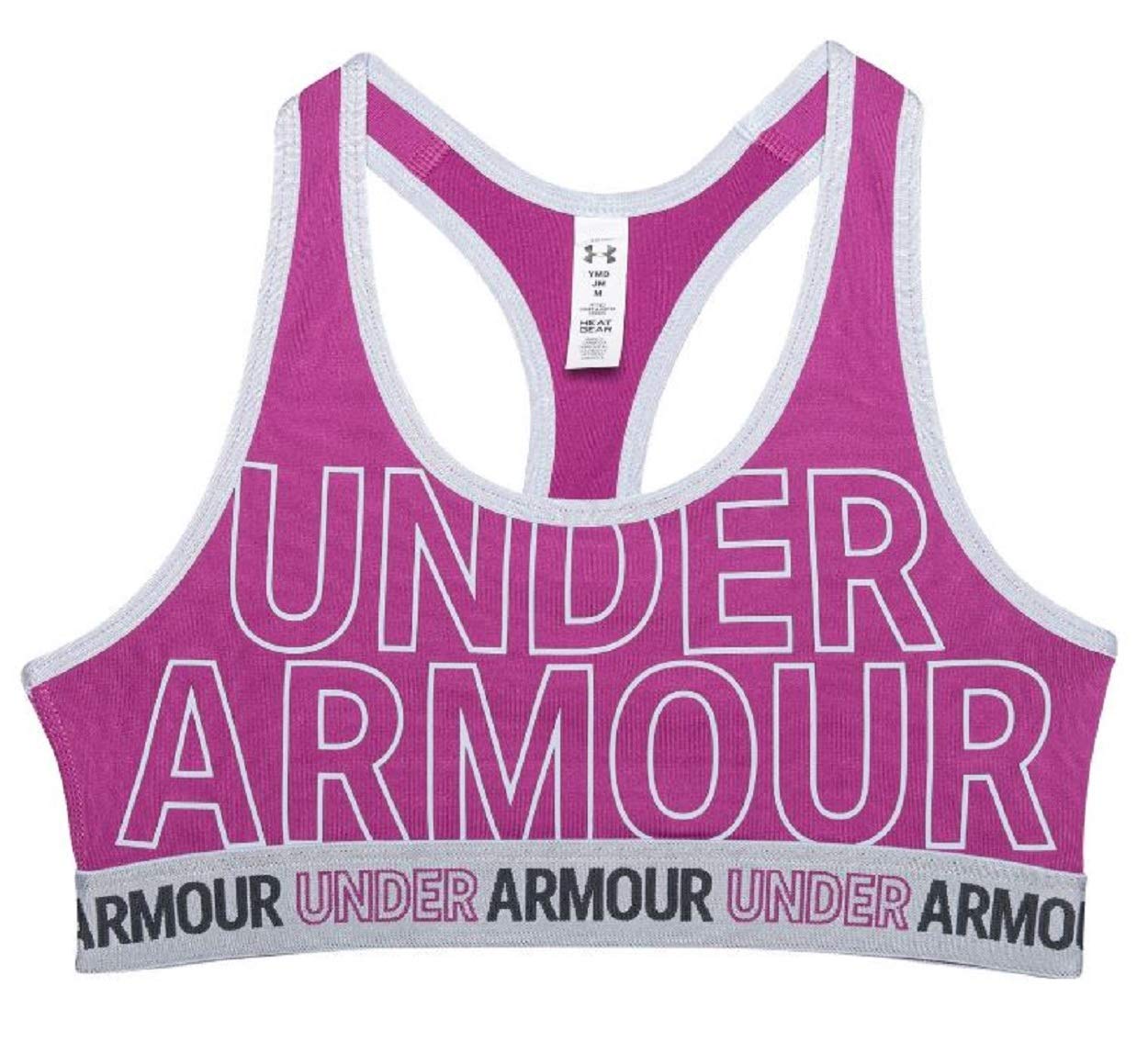 Under Armour Girls MFO Wordmark HeatGear Sports Bra - Breathable Moisture-Wicking Workout Top for Running, Yoga & Gym Training