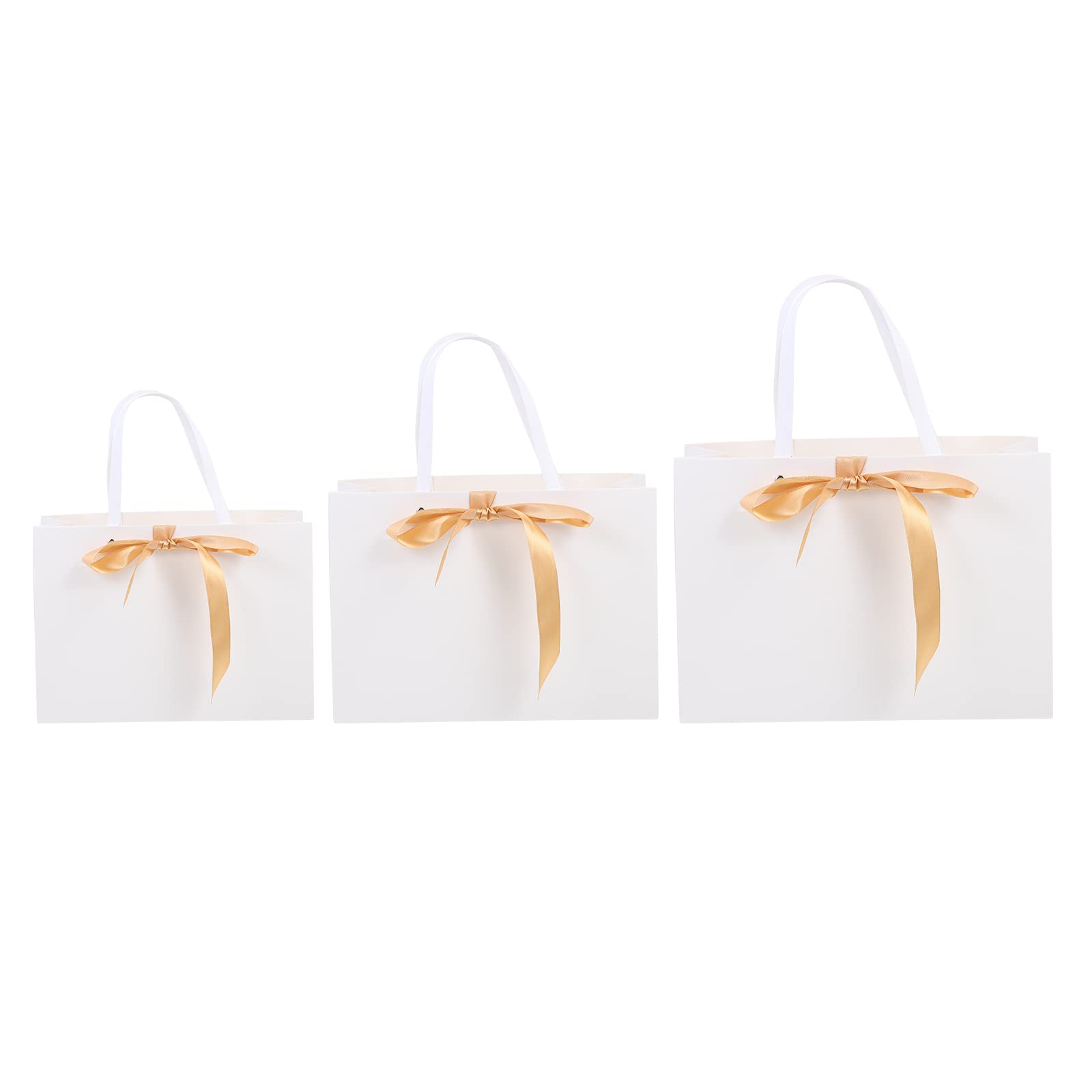 PRETYZOOM 3-Pack Elegant Paper Handheld Shopping Bags for Women - Reusable Party Favor Bags, Retail Gift Bags with Sturdy Handles - Perfect for Birthday Parties, Bridal Showers & Boutique Shopping