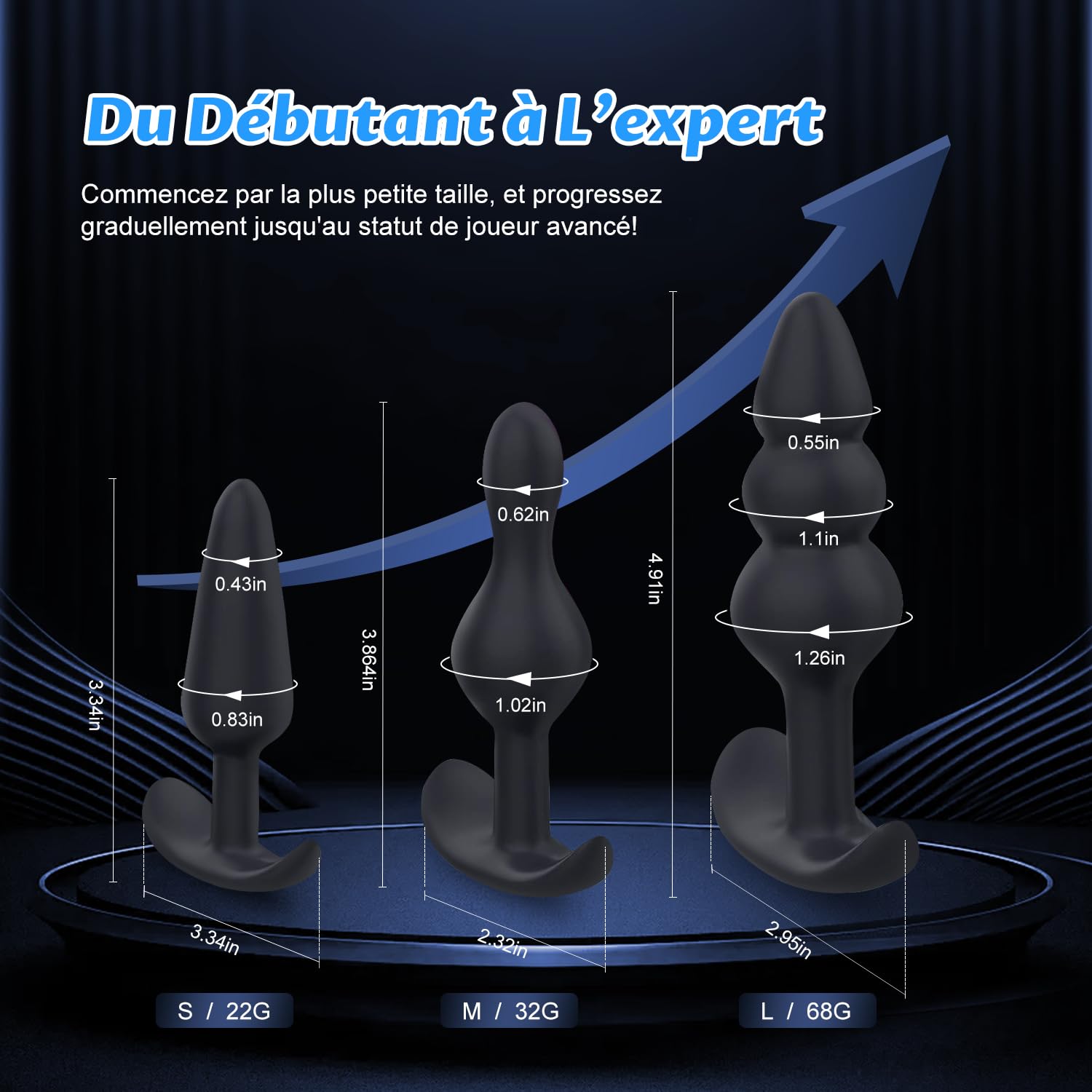 3PCS Silicone Anal Plug Set for Women & Couples - Beginner Friendly Anal Sex Toys with Clitoral Stimulation - Black Dildo for Pleasure & Sensual Play - Perfect for Couples & Solo Use