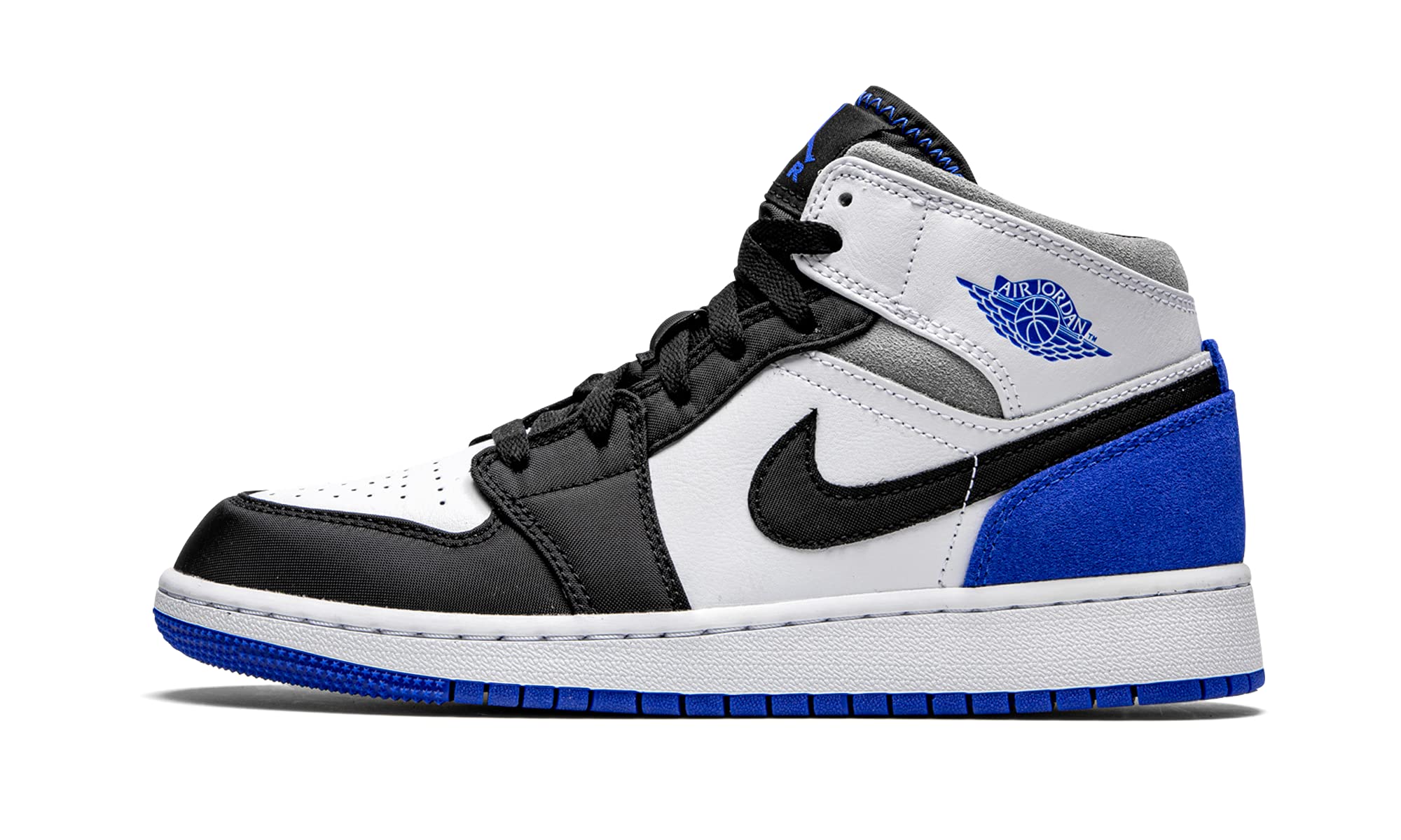 Nike Air Jordan 1 Mid GS Royal White Basketball Shoes for Kids - Size BQ6931-102 | Perfect for School, Sports & Casual Wear