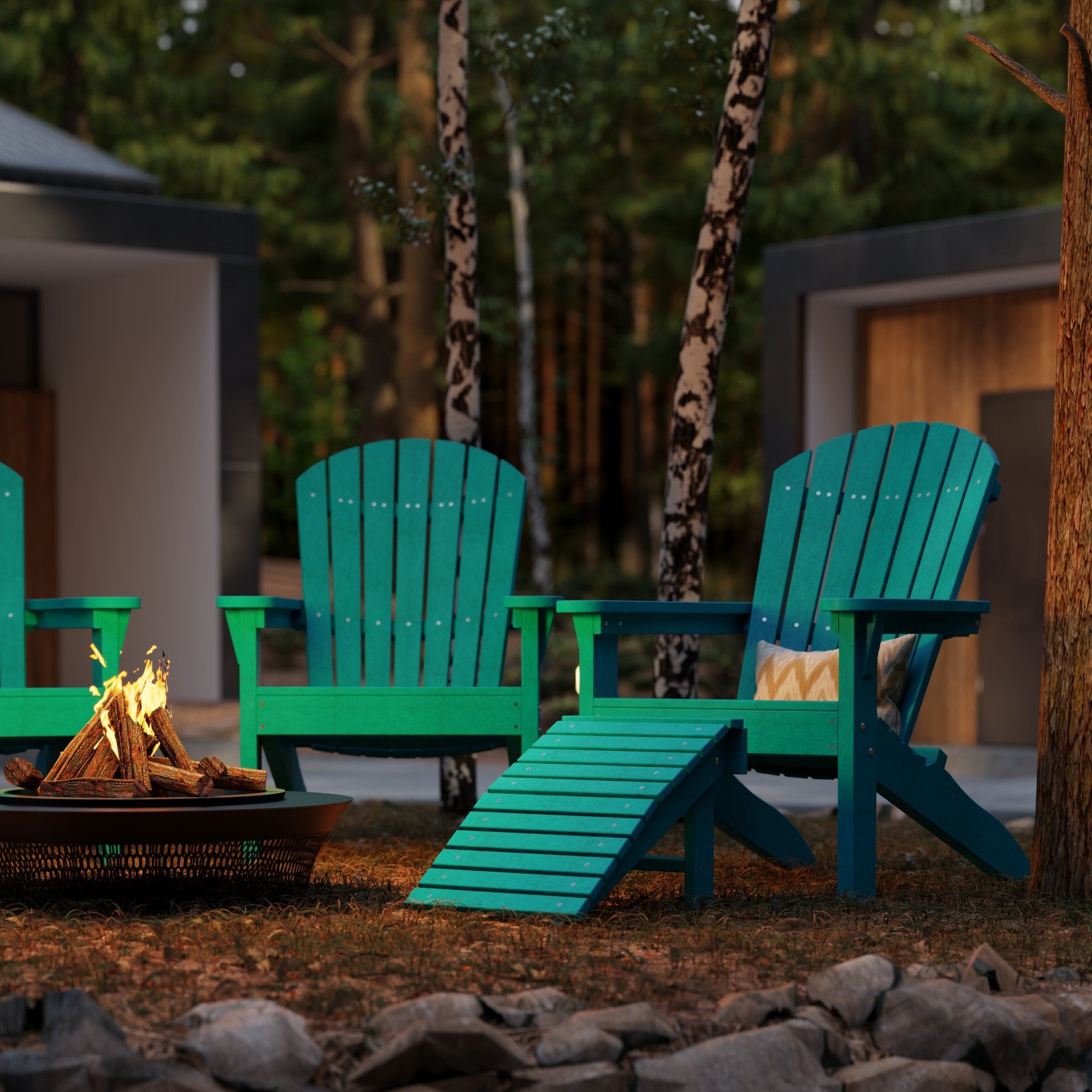 Heritage Sunset Adirondack Chair - Outdoor Patio Furniture for Backyard, Garden & Poolside Relaxation | Durable Weather-Resistant Wooden Lounge Chair