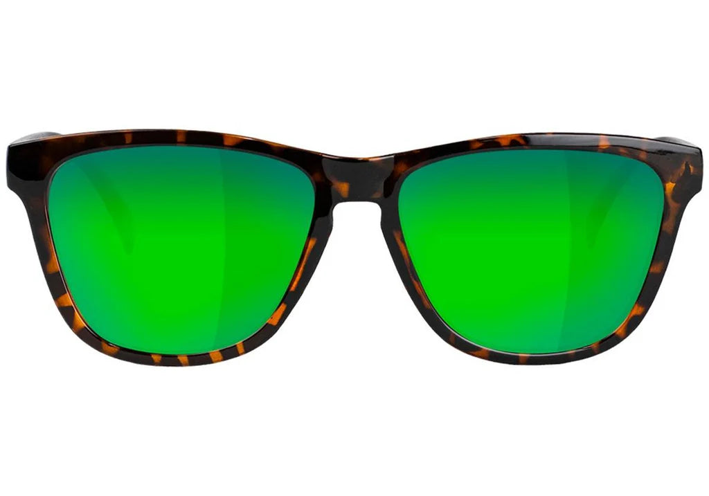 Glassy Deric Polarized Sunglasses Tortoise Frame with Green Mirror Lens - UV Protection for Driving, Fishing & Outdoor Activities
