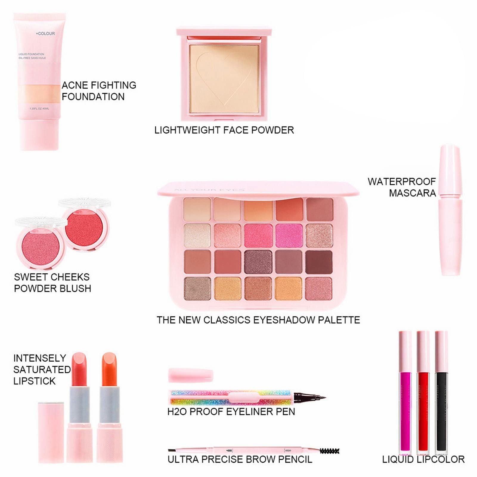 **Big Lip Plumper Makeup Kit for Women – Full Set with Eyeshadow, Lip Gloss & Brushes – Perfect for Party, Date Night & Everyday Glam**