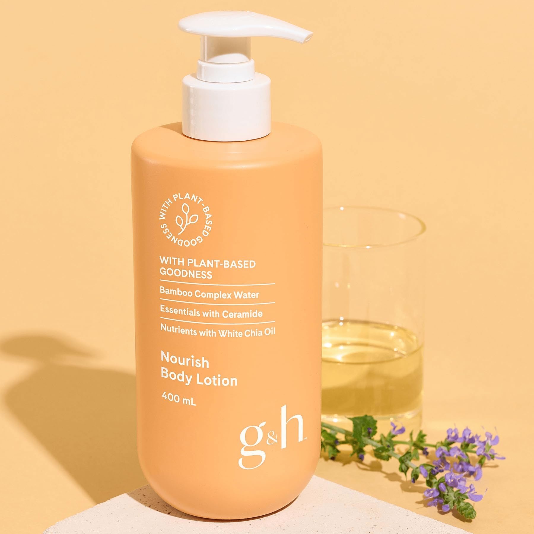 G&h Nourish Body Lotion 400ml - Plant-Based Moisturizer with Bamboo Complex Water, Ceramide & White Chia Oil for Dry Skin - Hydrating & Soothing Daily Body Care for Women & Men