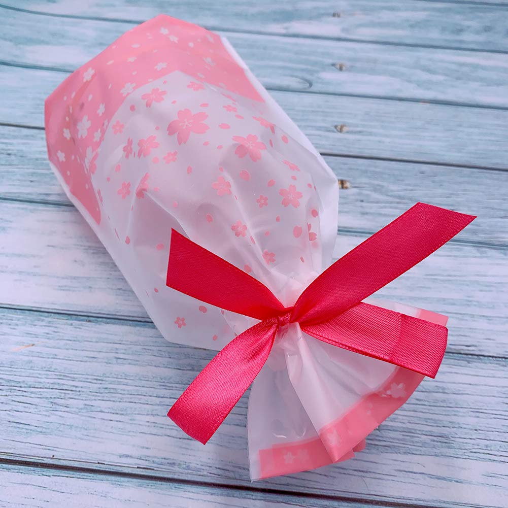 VIFOME 24pcs Pink Sakura Treat Bags - Drawstring Party Favor Bags for Candy, Gifts & Goodies | Perfect for Birthday Parties, Baby Showers & Wedding Favors